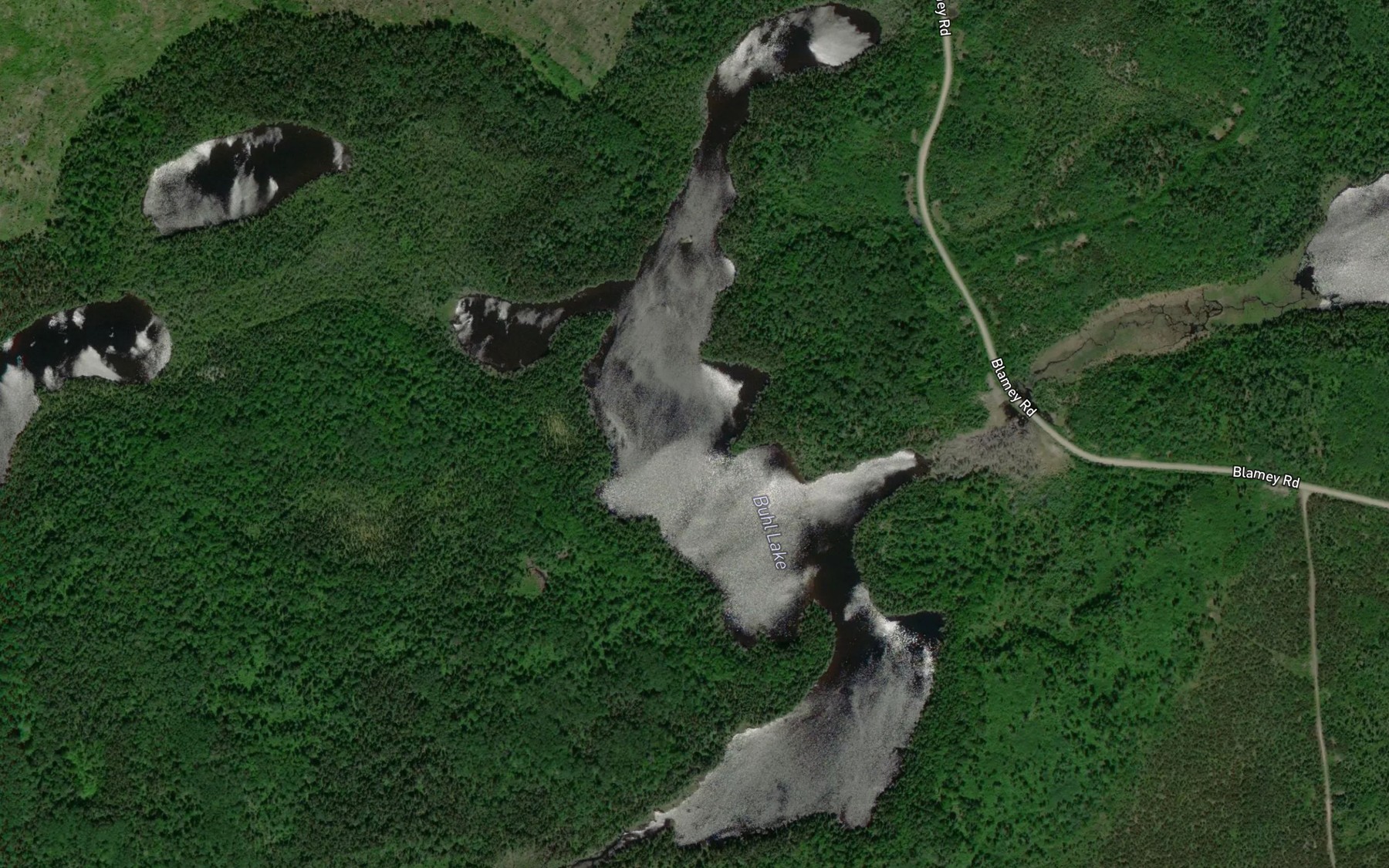 Satellite map of the Buhl Lake