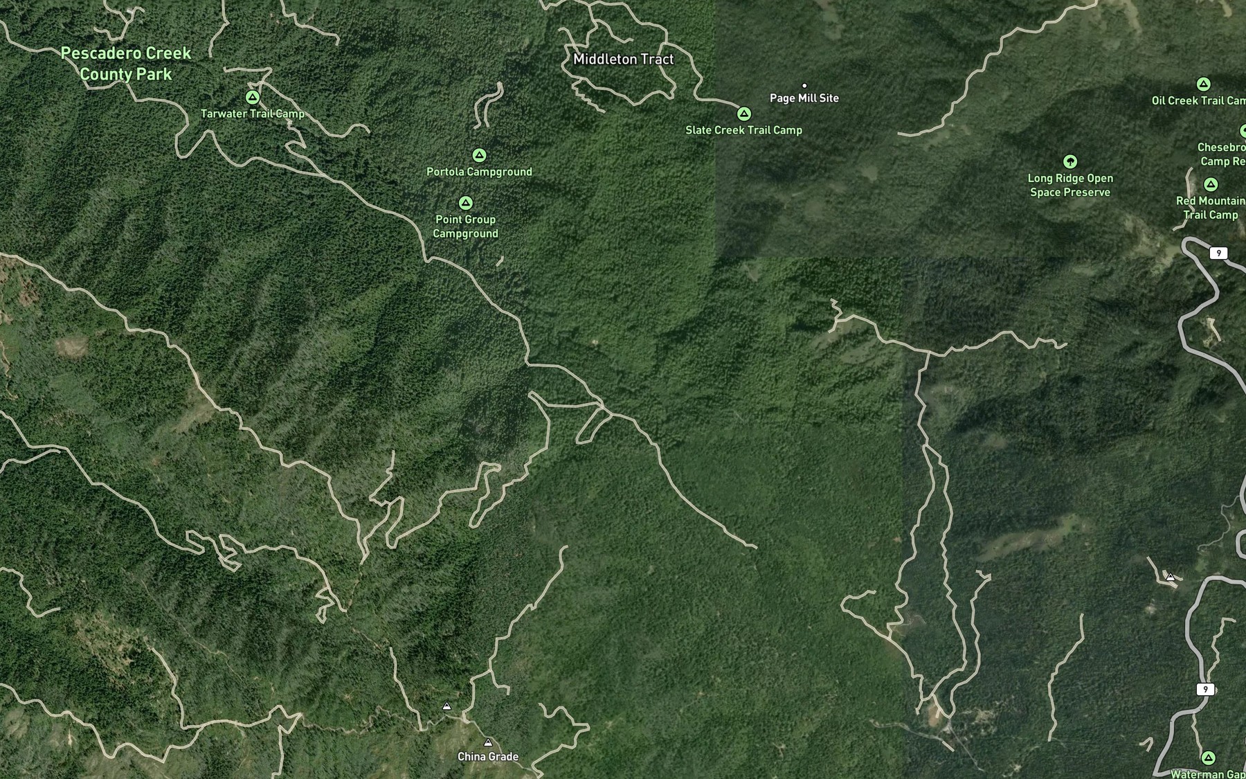 Satellite map of the Slate Creek