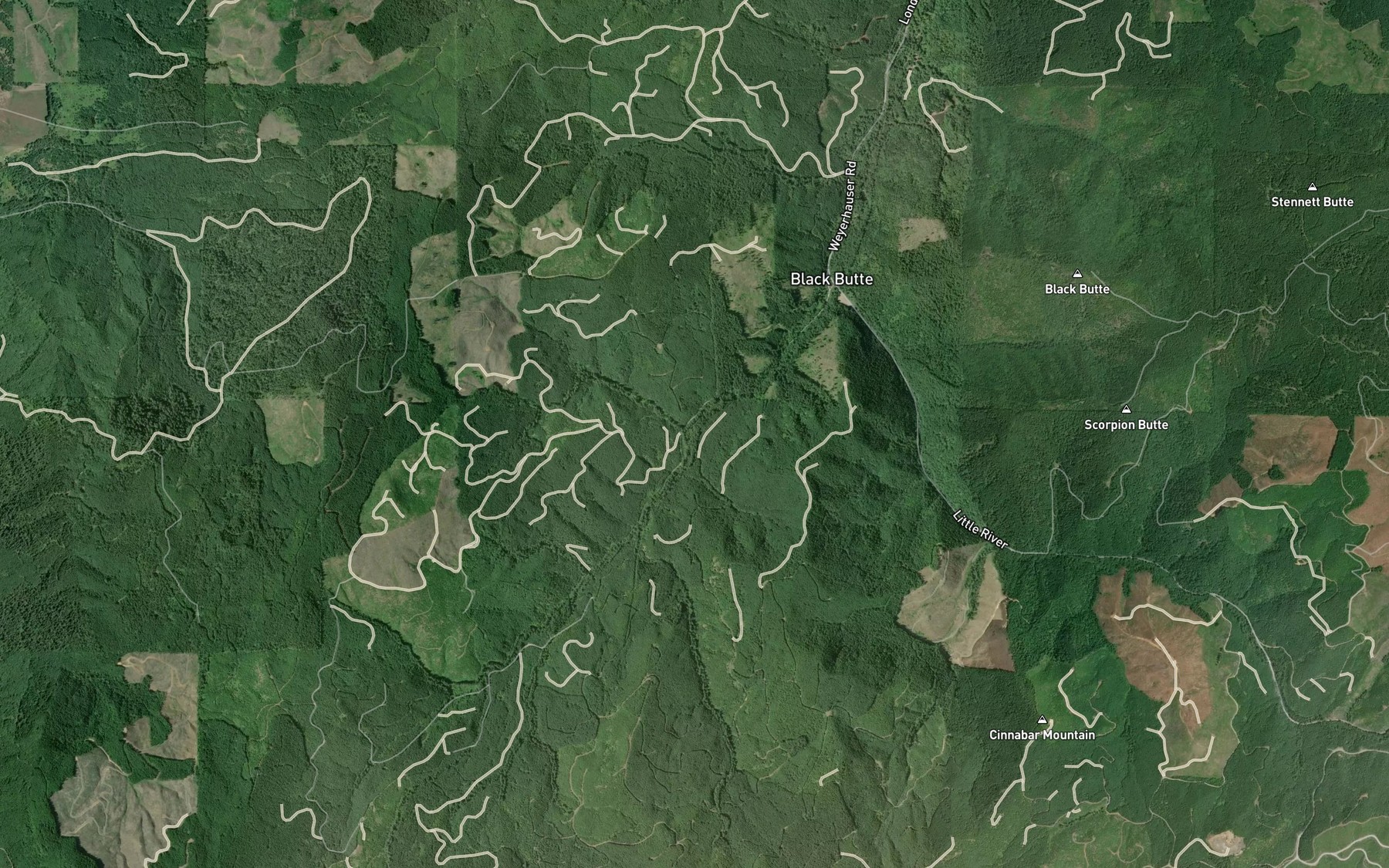 Satellite map of the Brauti Creek