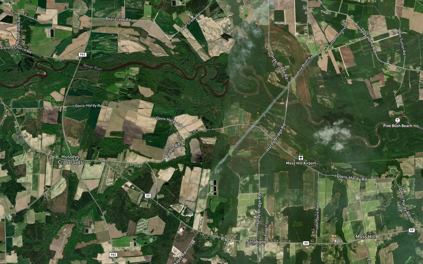 Satellite map of the Trotters Creek