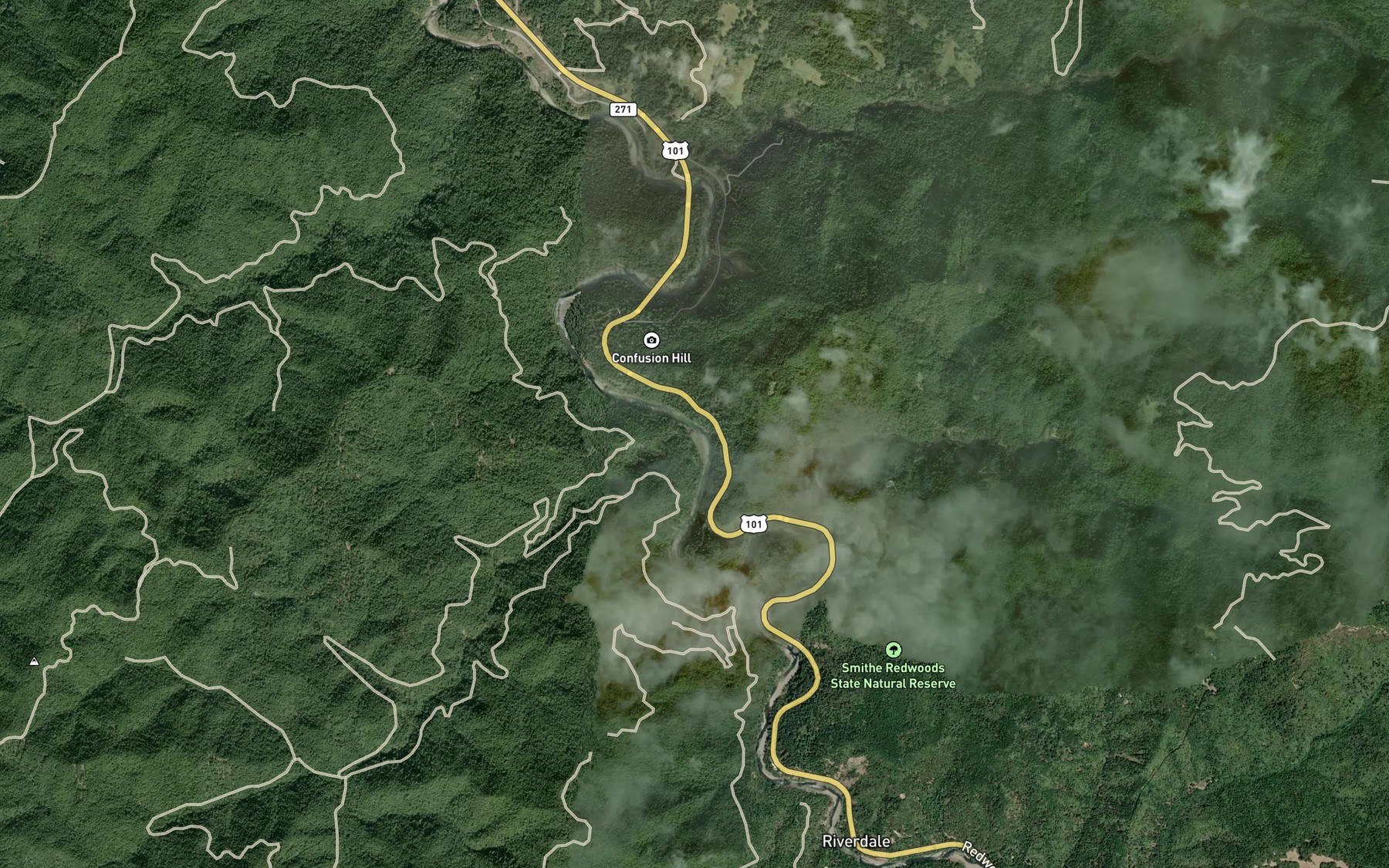 Satellite map of the Wildcat Creek