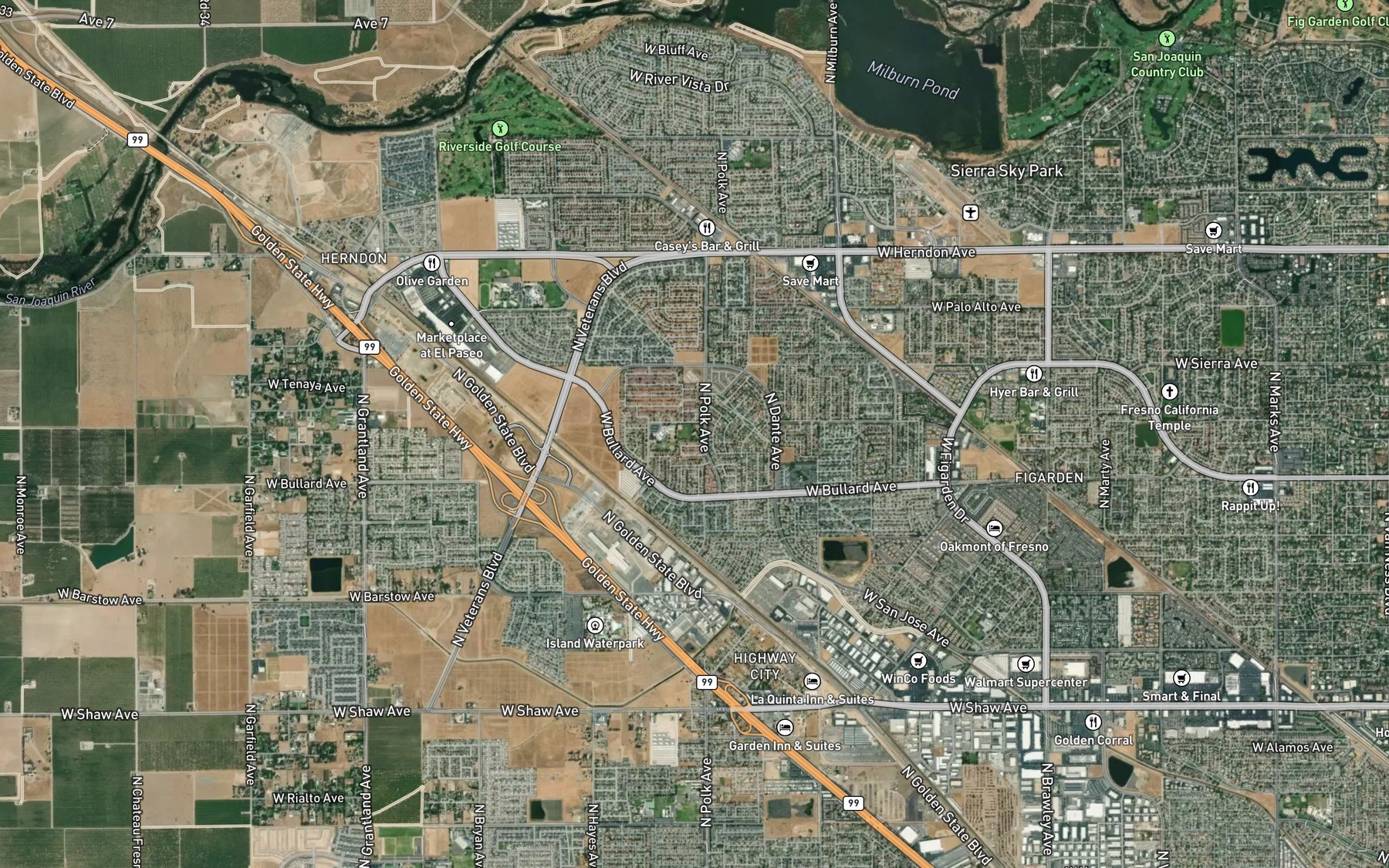 Satellite map of the Humphrey Ditch