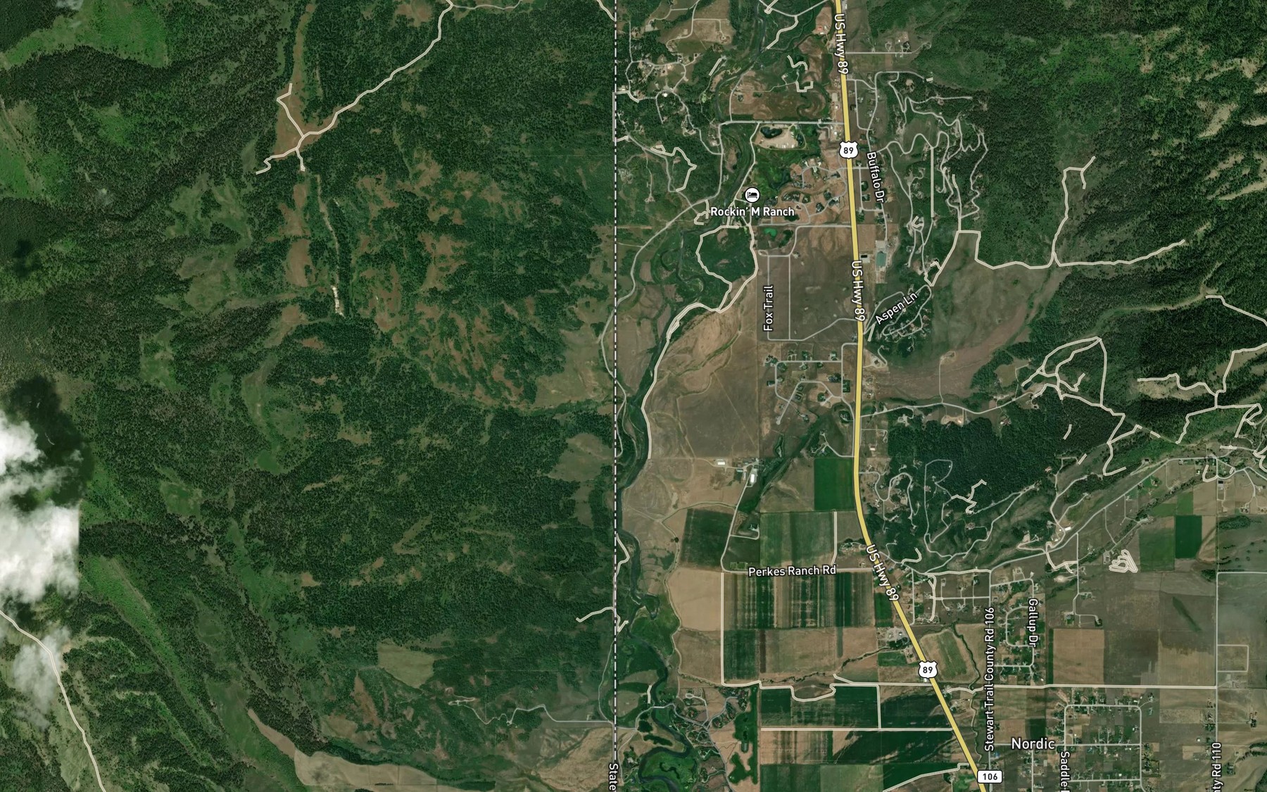 Satellite map of the King Creek