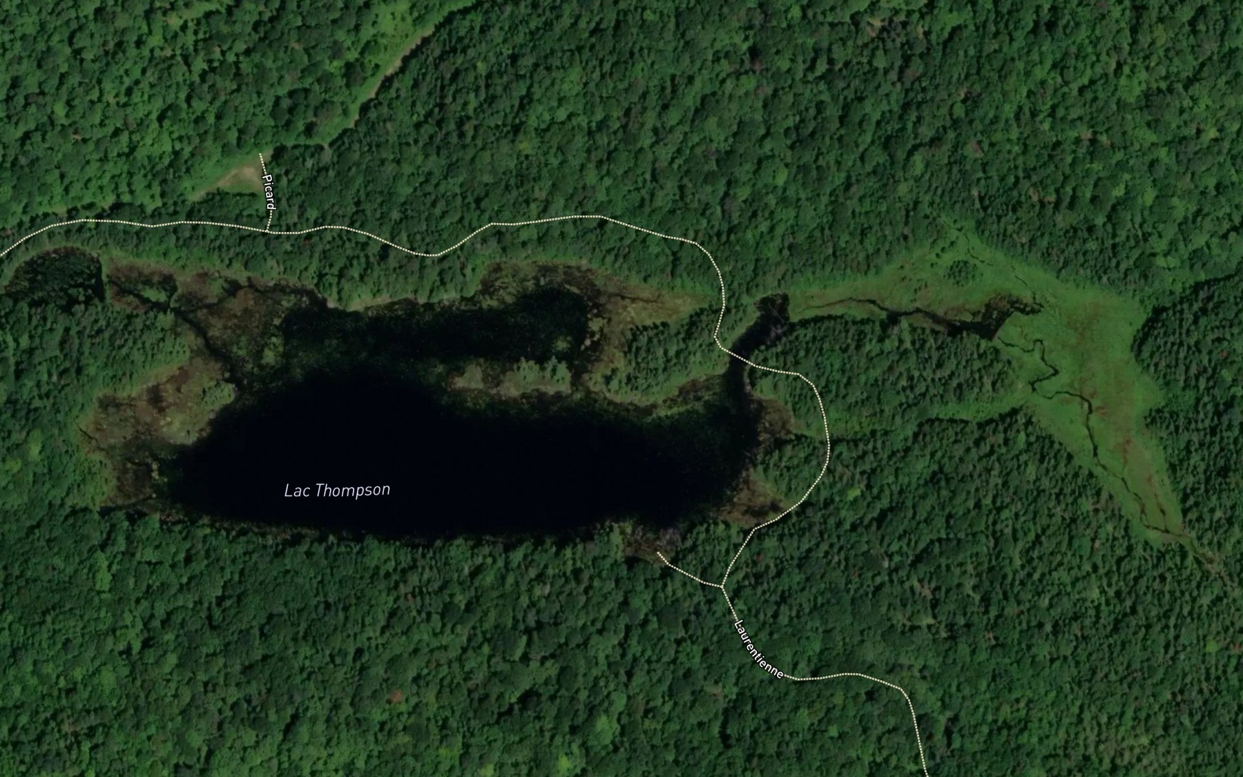 Satellite map of the Lac Thompson