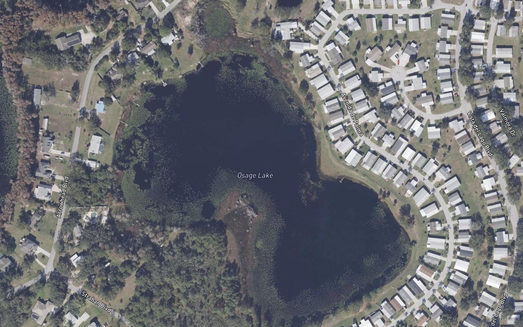 Satellite map of the Osage Lake