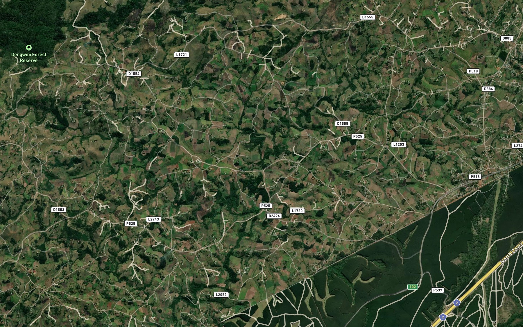 Satellite map of the KwaGugushe