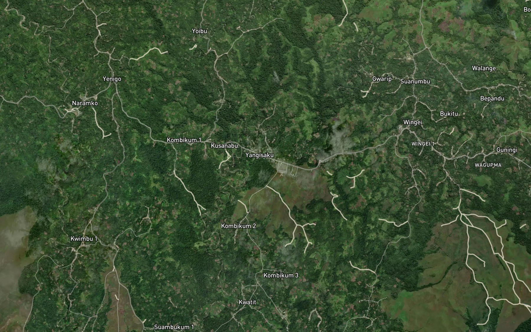 Satellite map of the Kalauru River