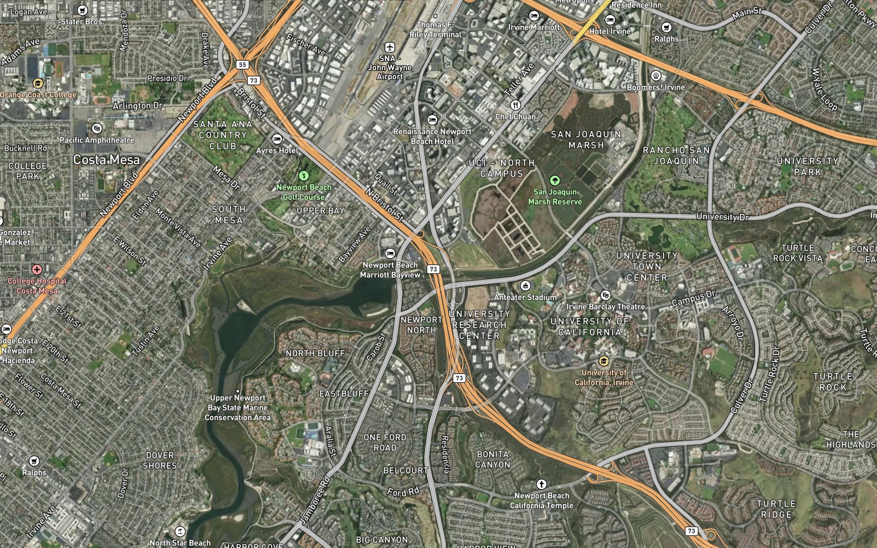 Satellite map of the Bonita Creek