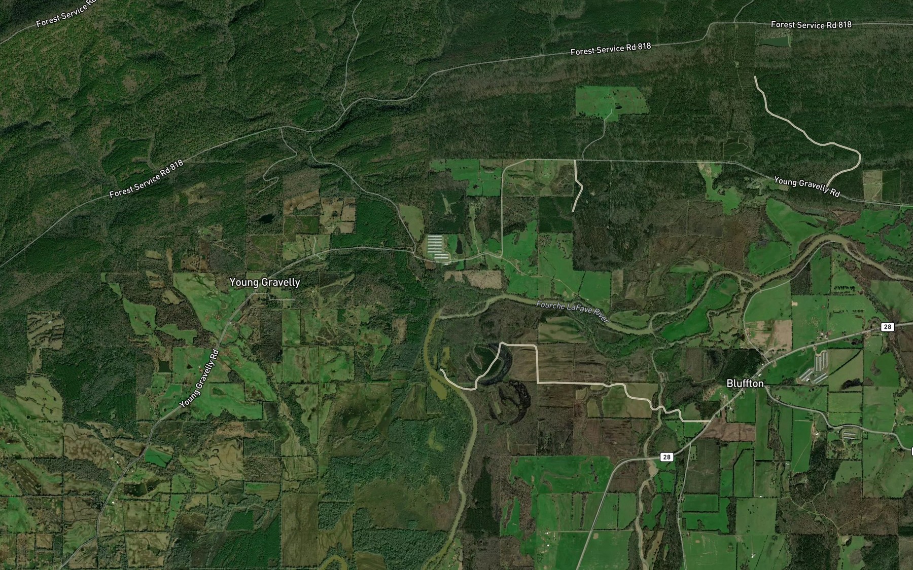 Satellite map of the Cudd Creek