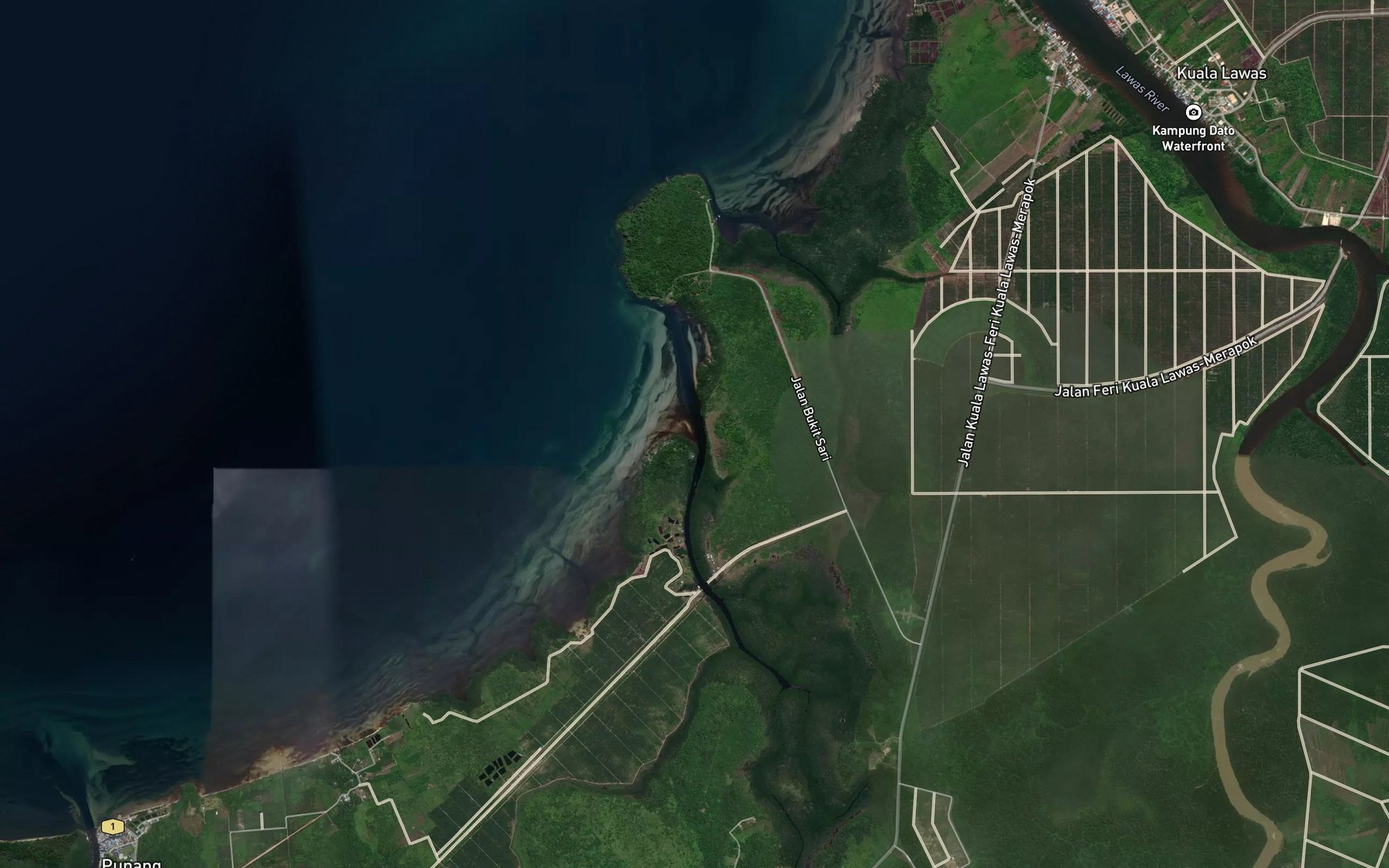 Satellite map of the Sungai Sangkurum