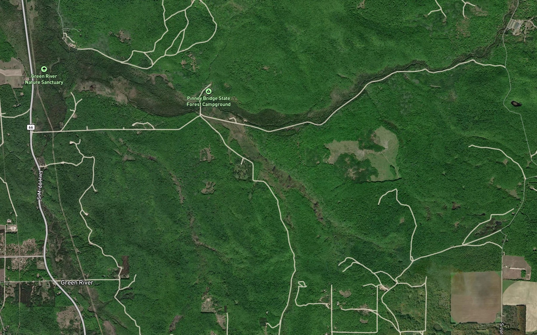 Satellite map of the Cascade Creek
