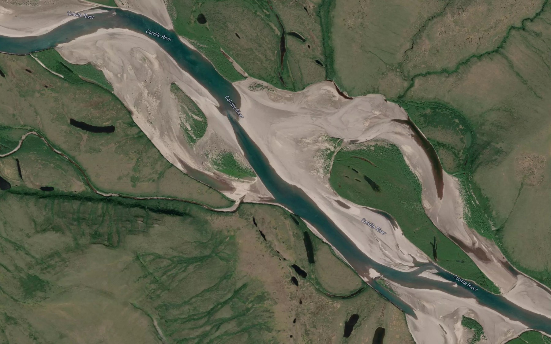 Satellite map of the Aupuk Creek