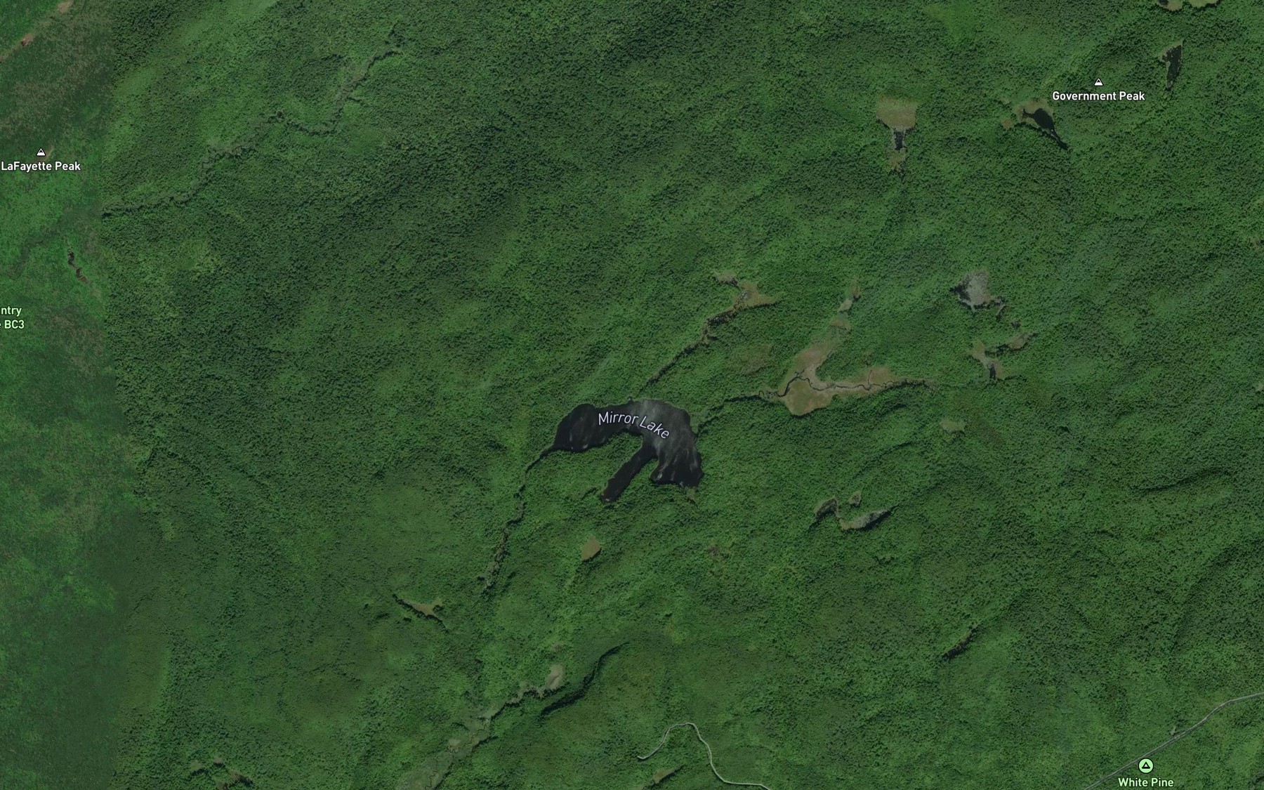 Satellite map of the Trail Creek