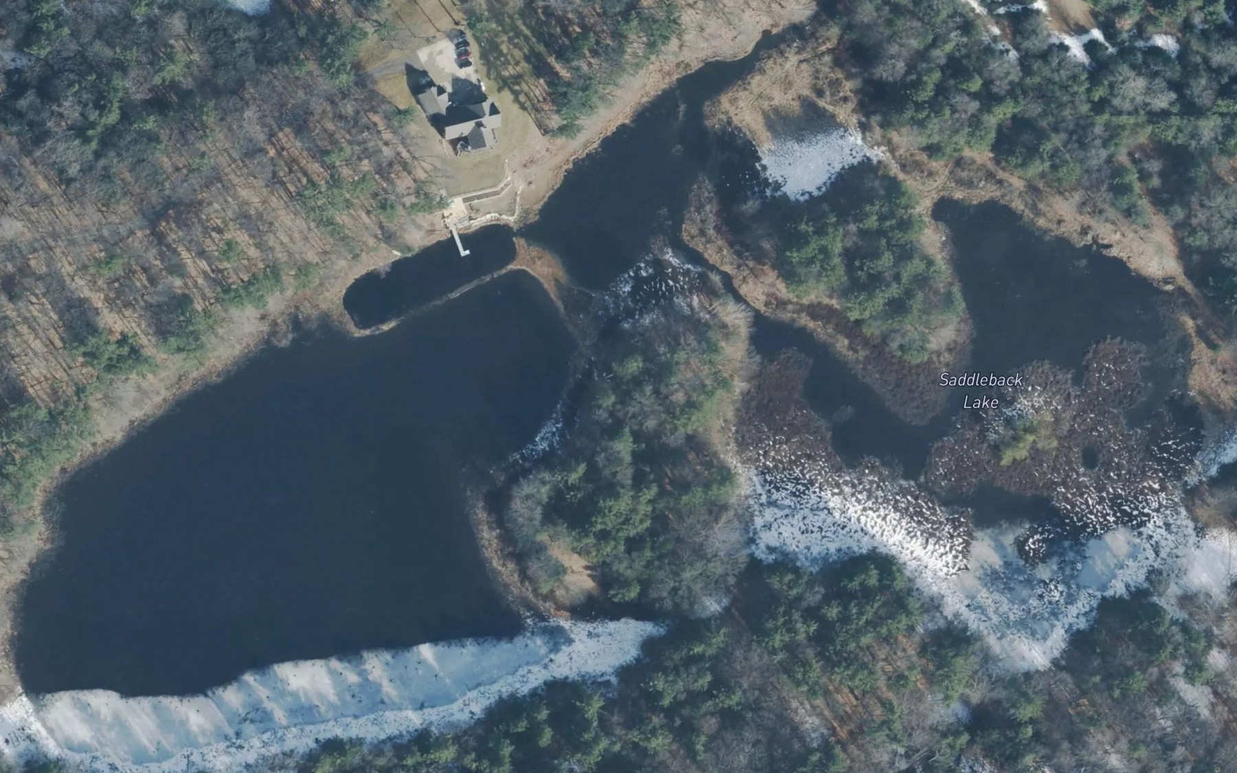 Satellite map of the Saddleback Lake