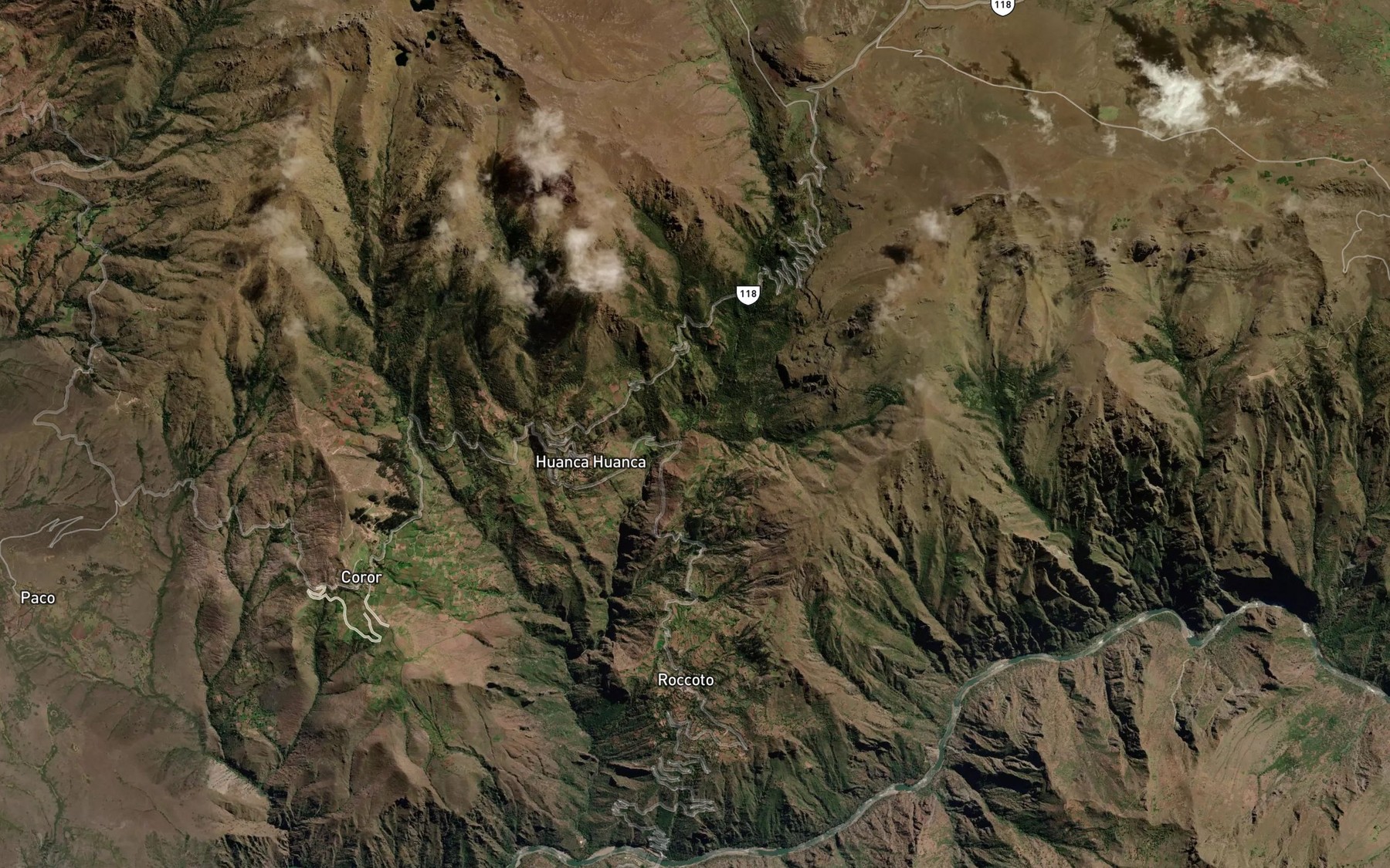 Satellite map of the Quebrada Cotabana