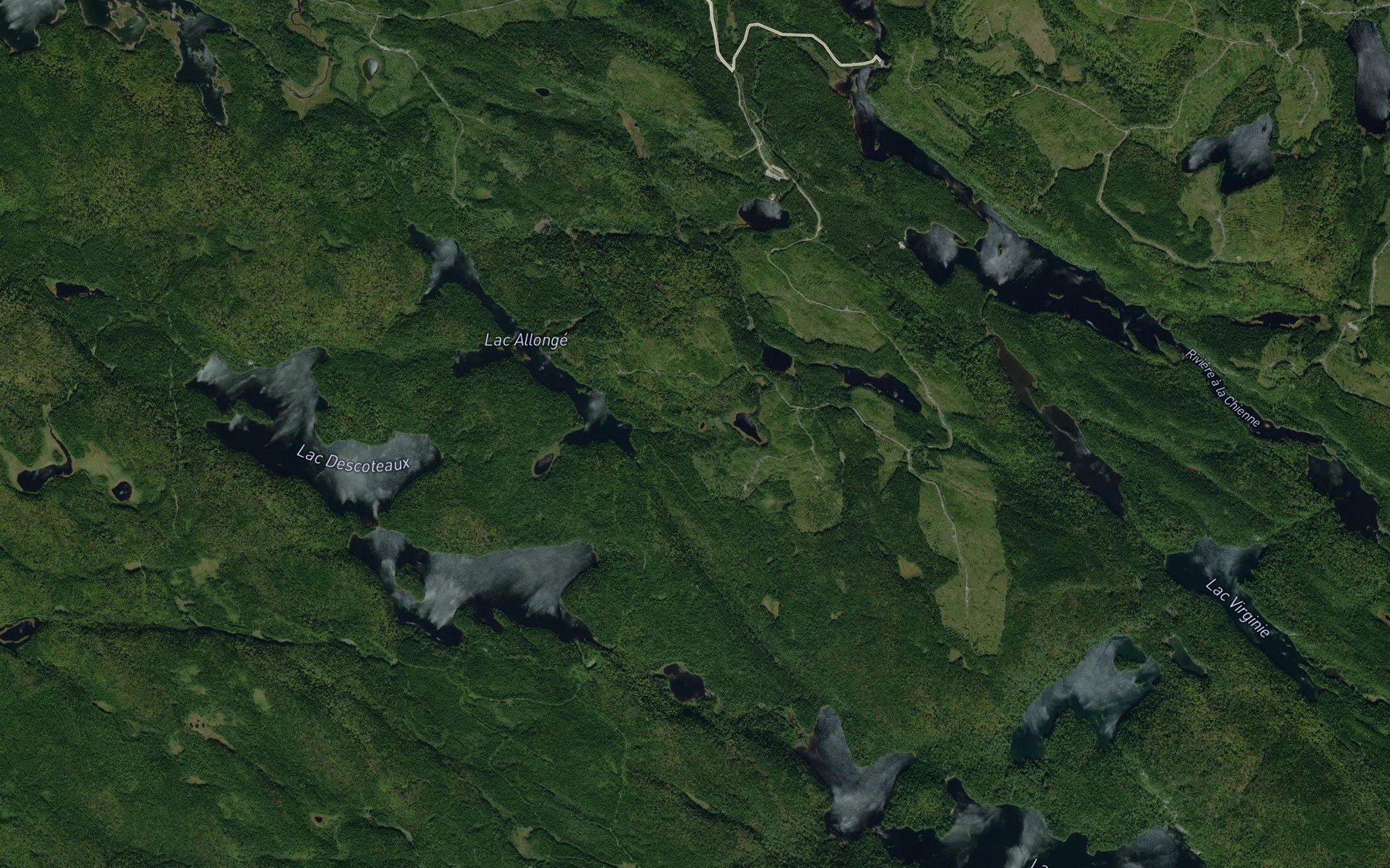 Satellite map of the Lac Saint-Maurice