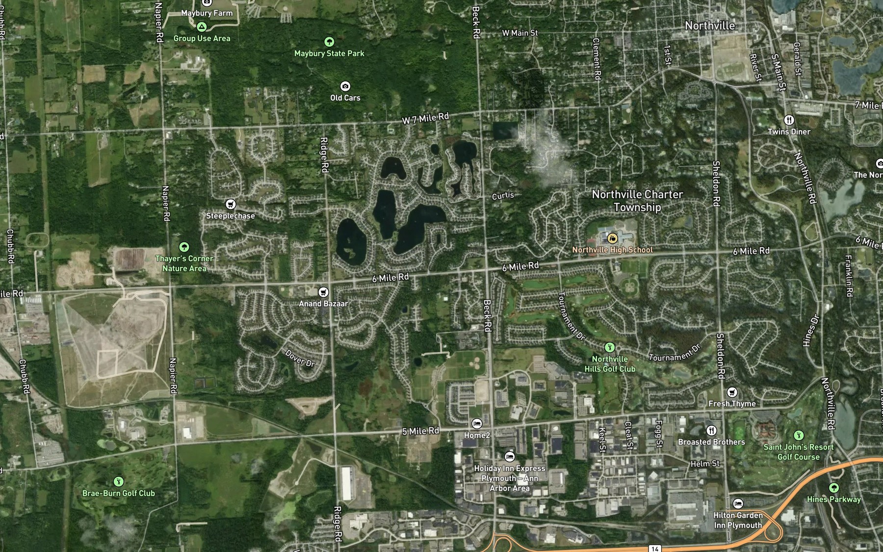 Satellite map of the Sump Drain