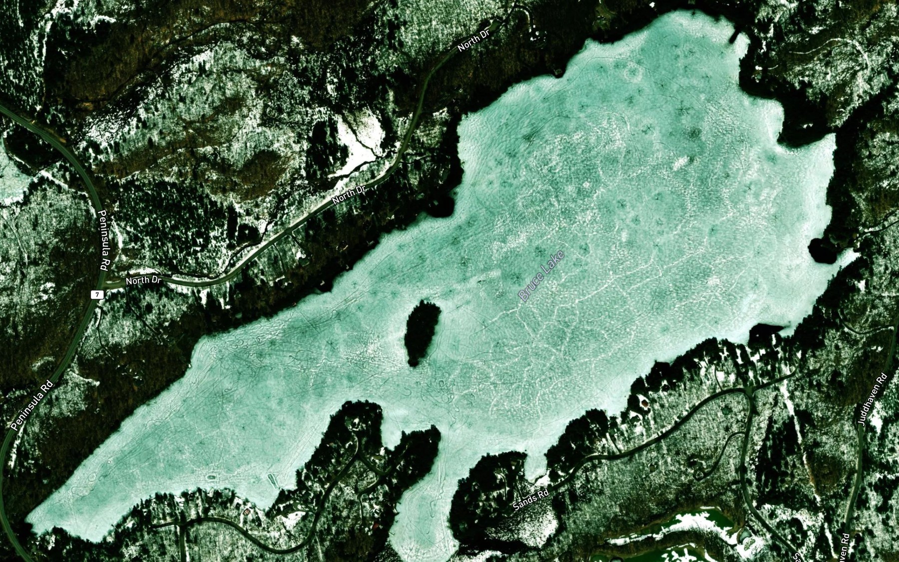 Satellite map of the Bruce Lake