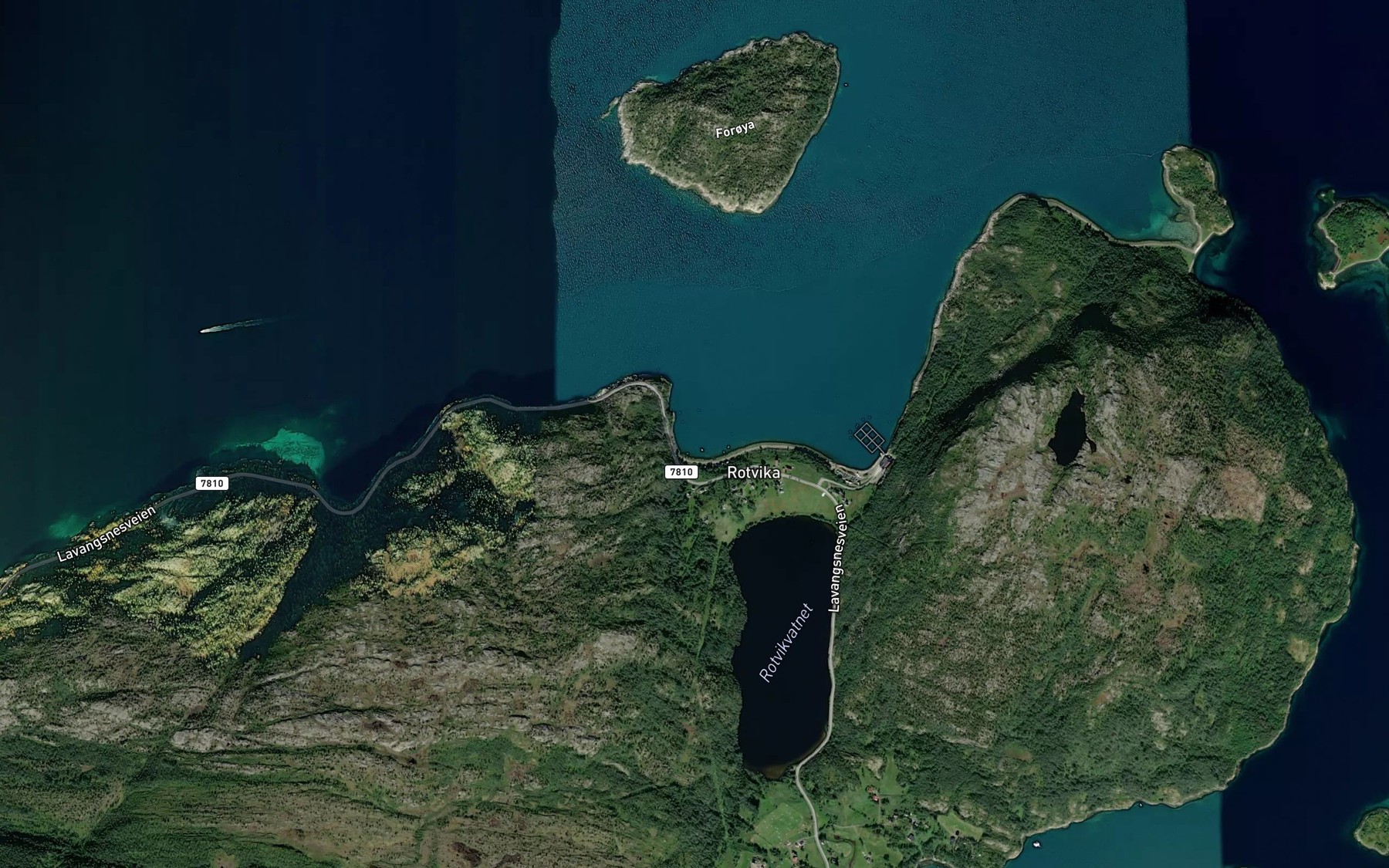 Satellite map of the Rotvika