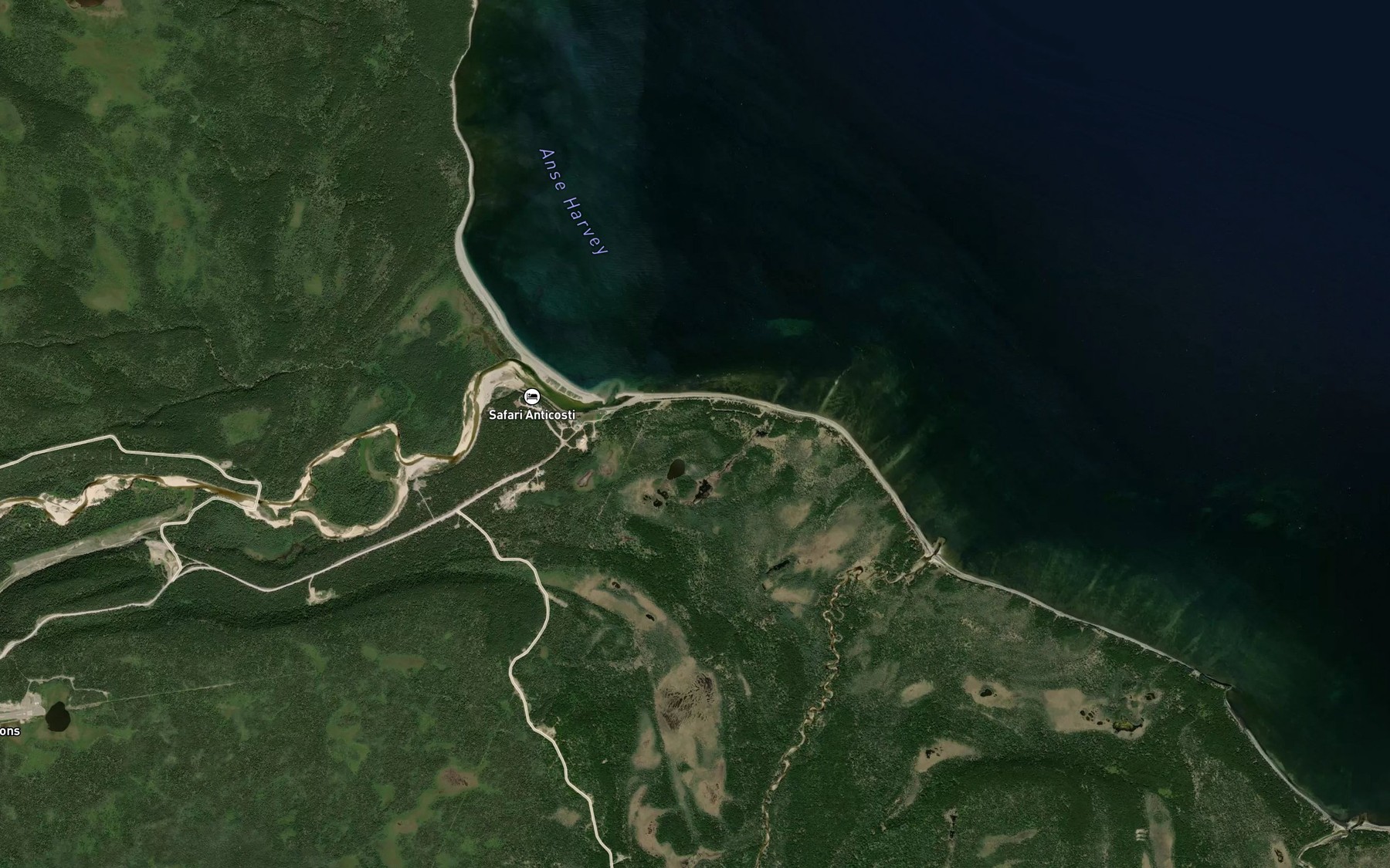 Satellite map of the Anse Harvey