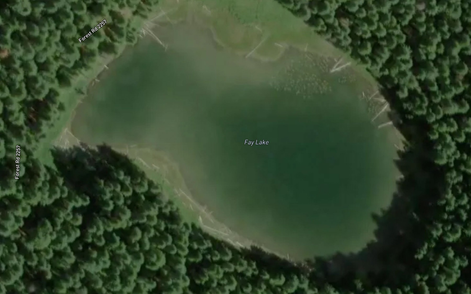Satellite map of the Fay Lake