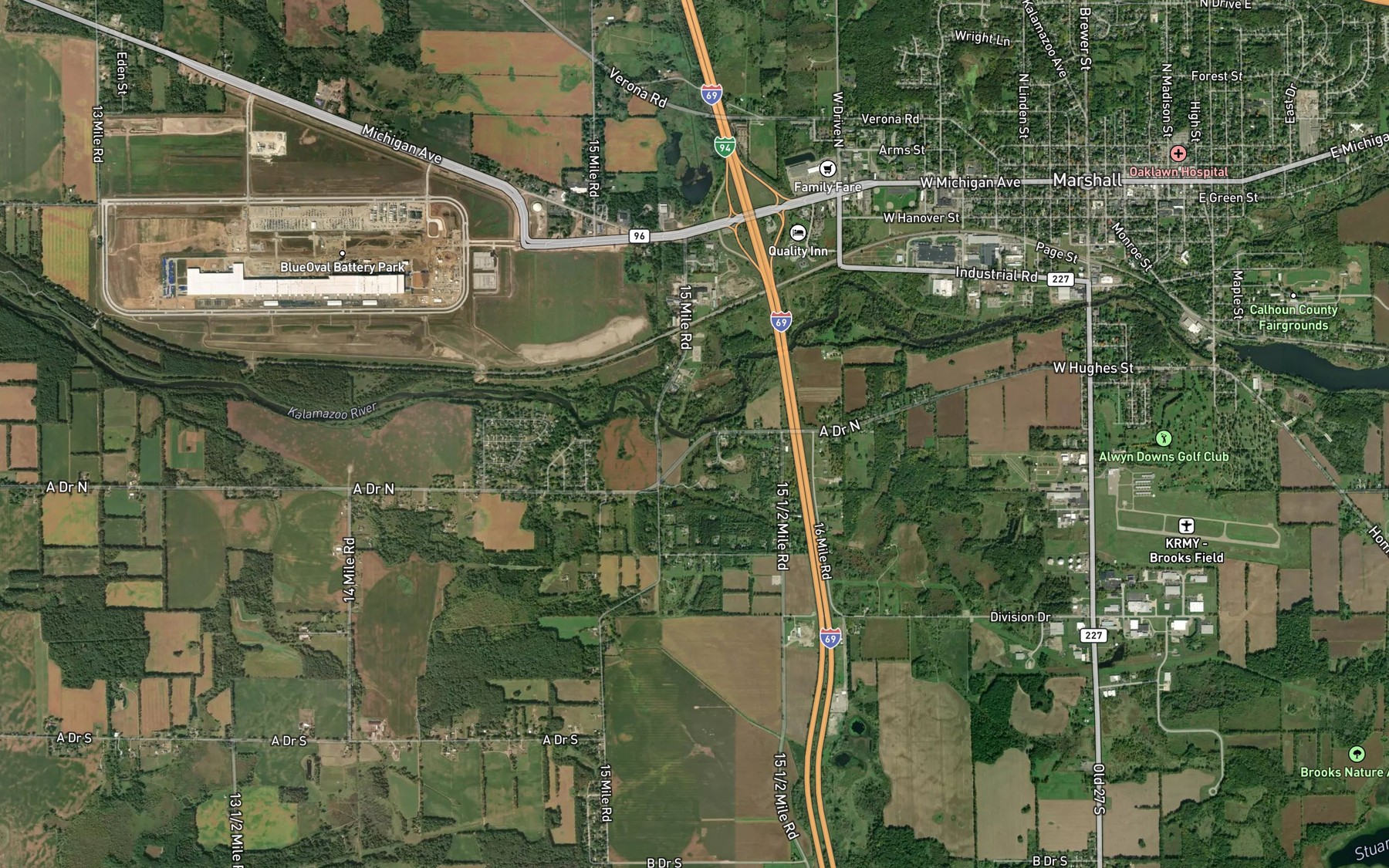 Satellite map of the Talmadge Creek