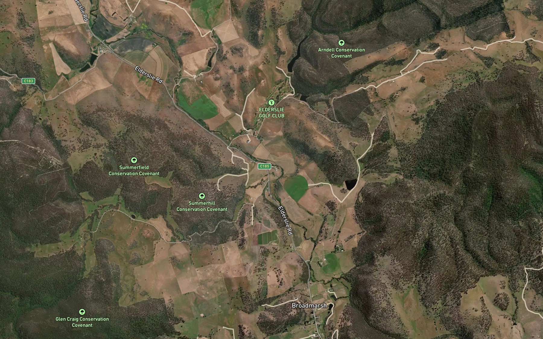 Satellite map of the Grahams Creek