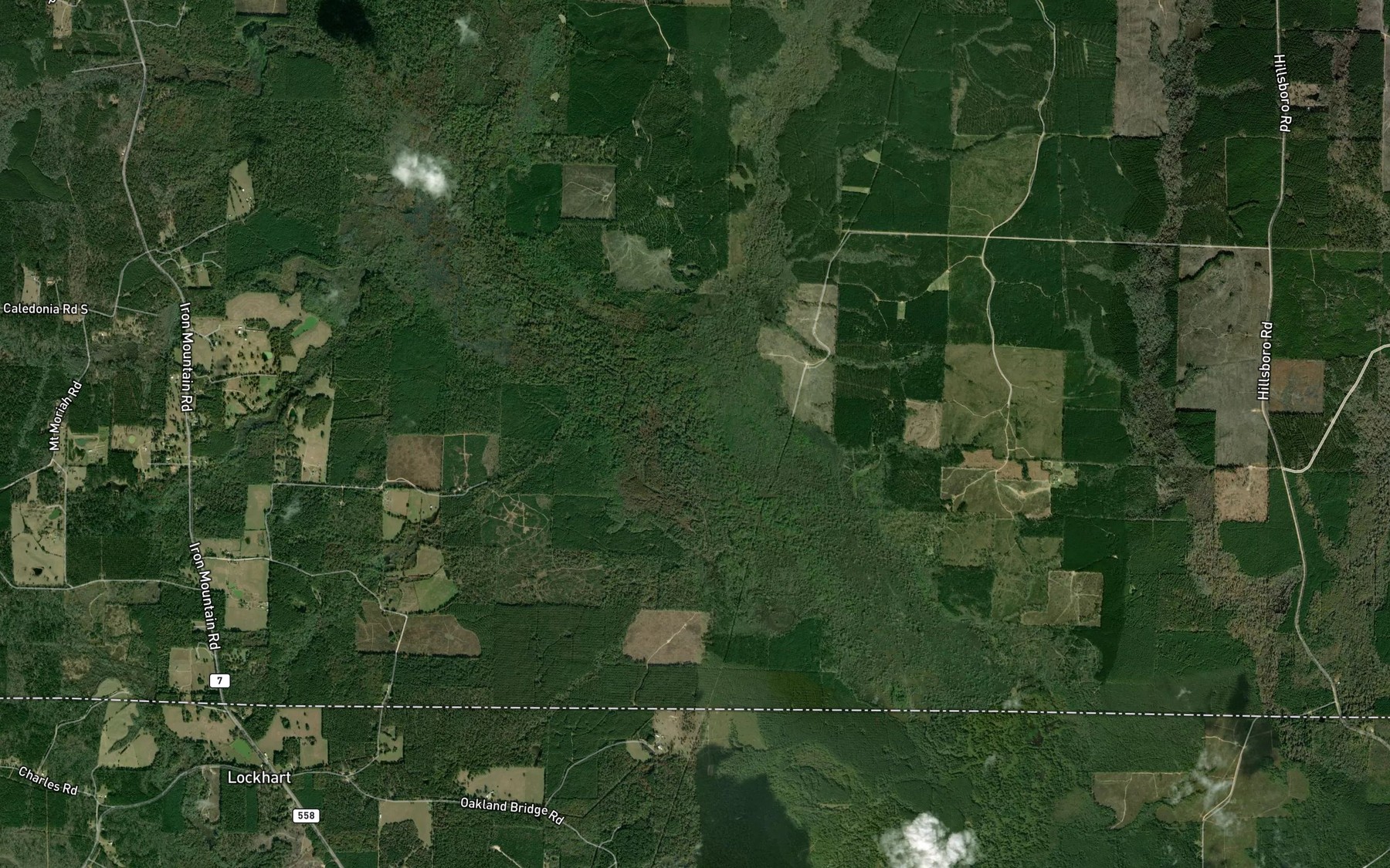 Satellite map of the Bear Creek