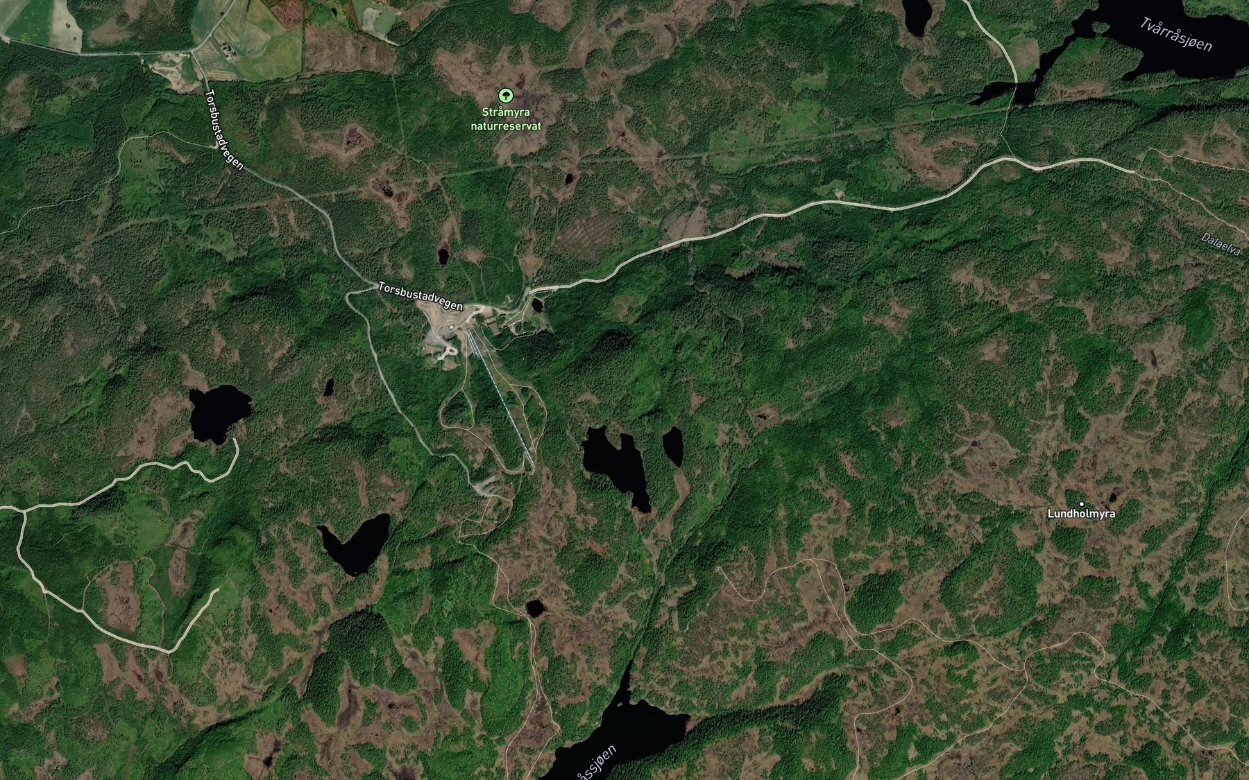 Satellite map of the Langfyllbekken