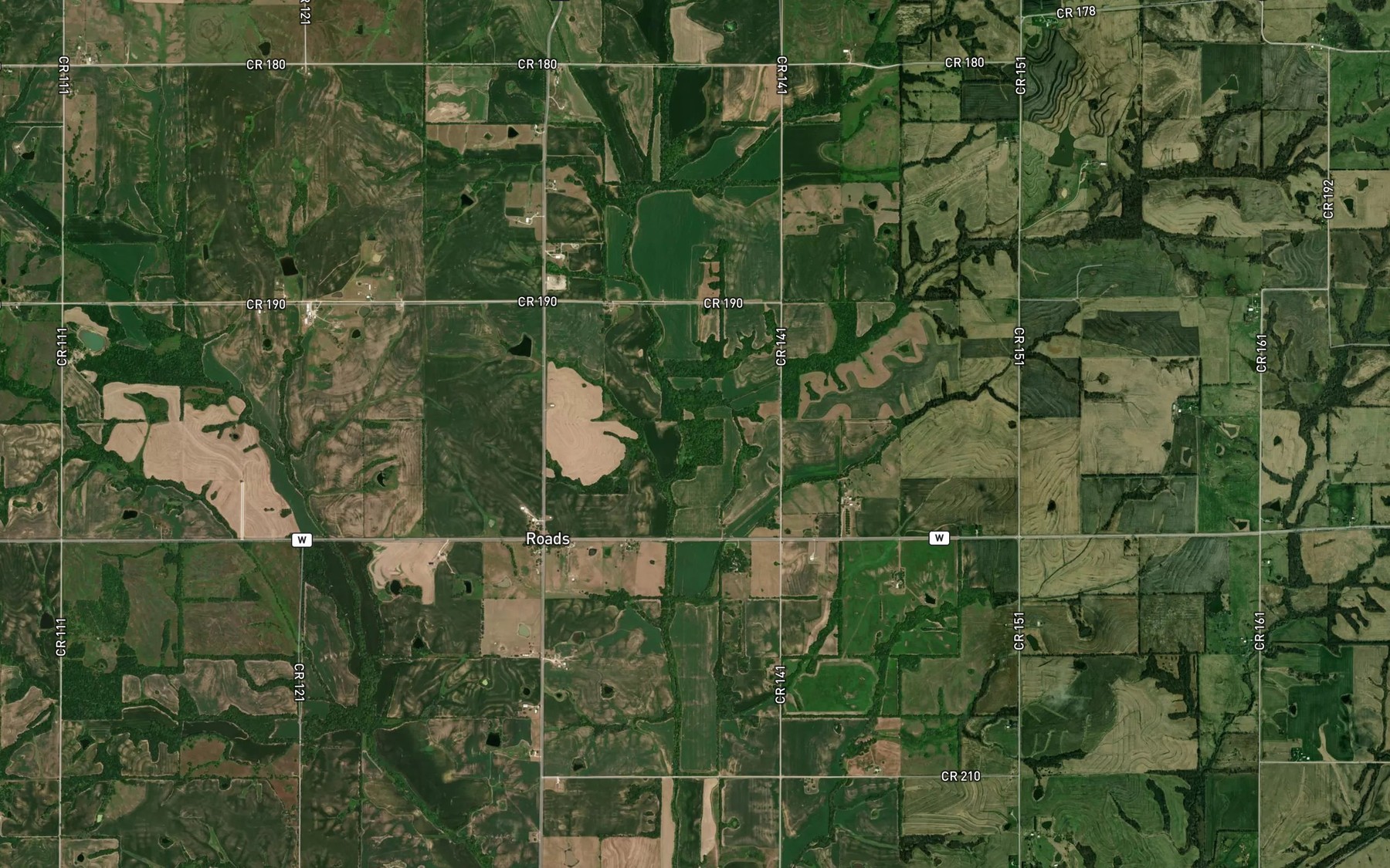 Satellite map of the Bee Branch