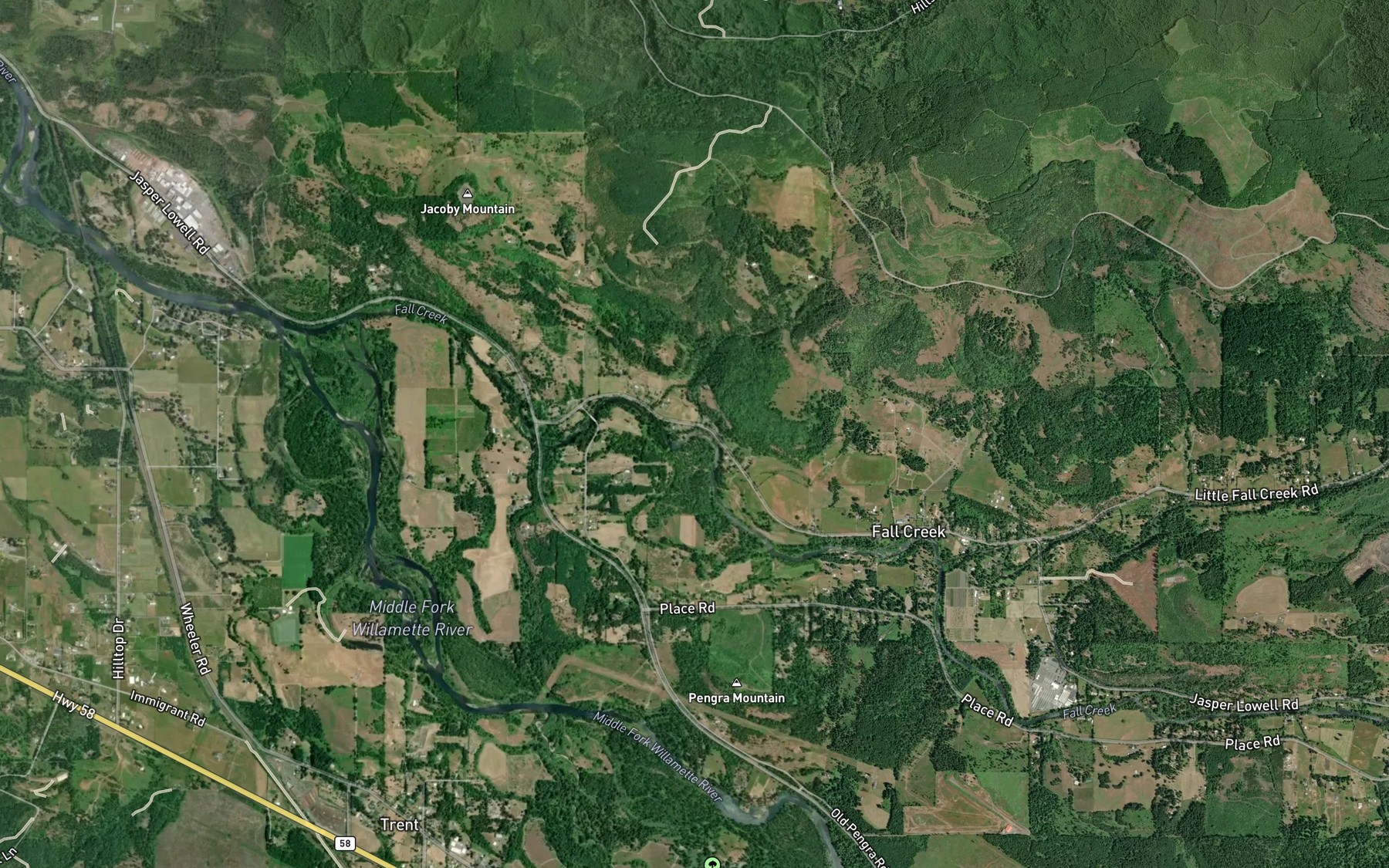 Satellite map of the Small Creek