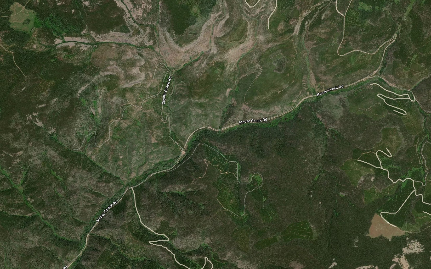 Satellite map of the Wet Creek