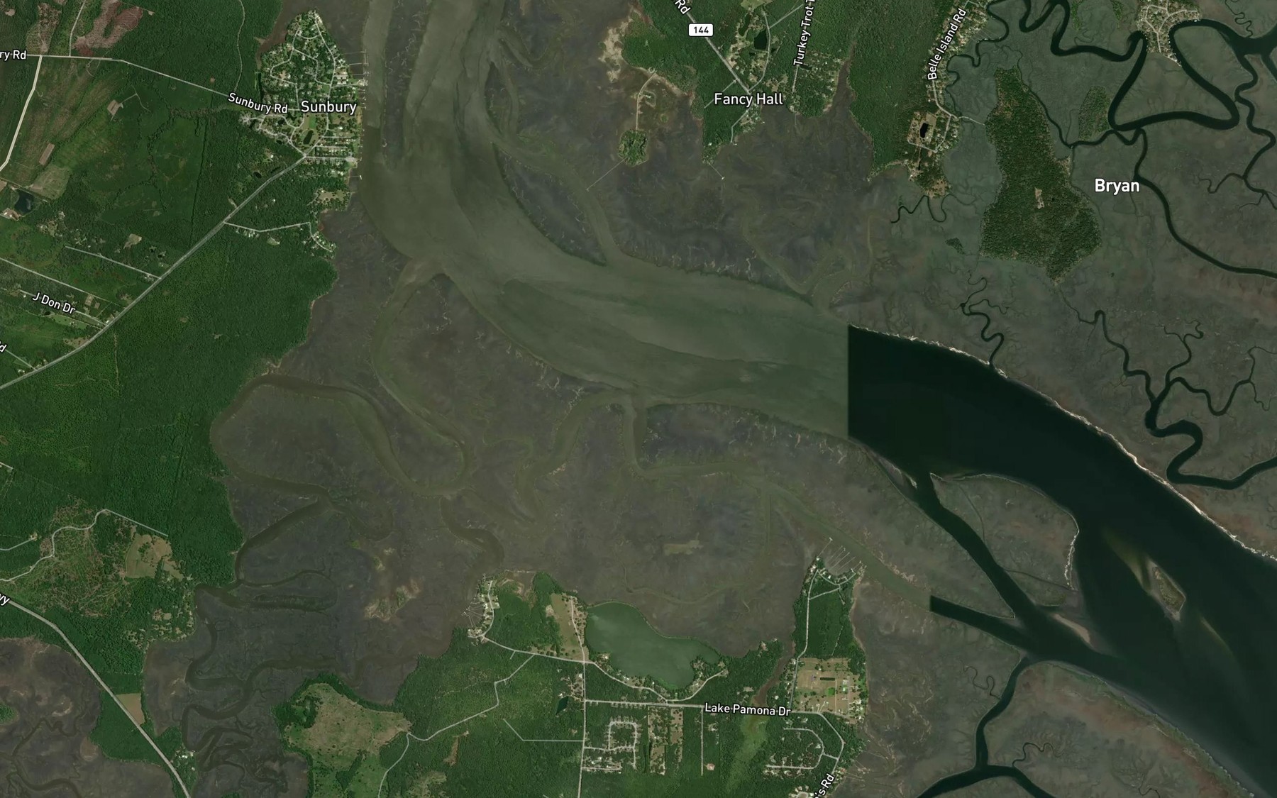 Satellite map of the Jones Creek
