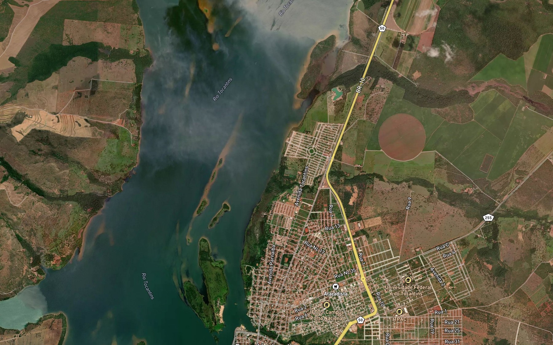 Satellite map of the Corrego Francisquinha