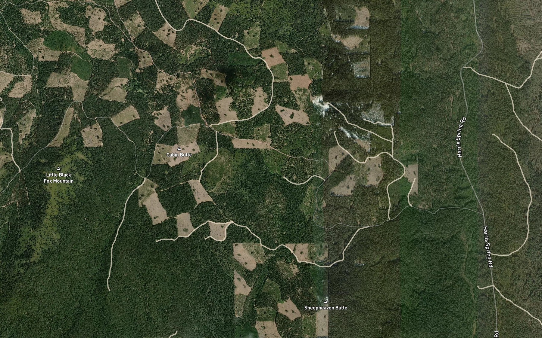 Satellite map of the Buck Mountain Spring