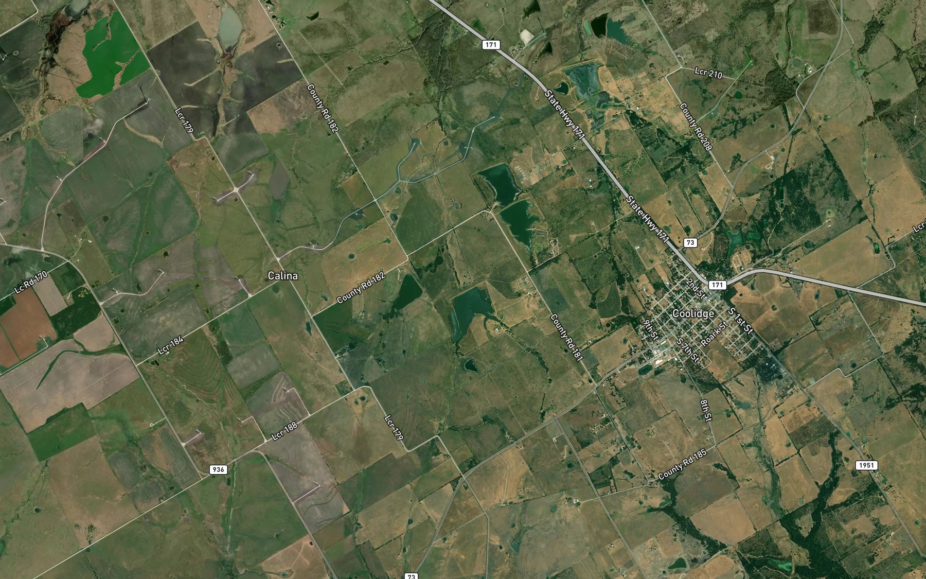 Satellite map of the Soil Conservation Service Site 9c Reservoir
