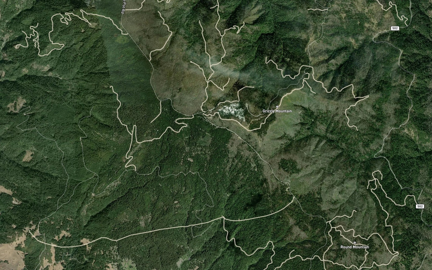 Satellite map of the Bear Wallow Spring
