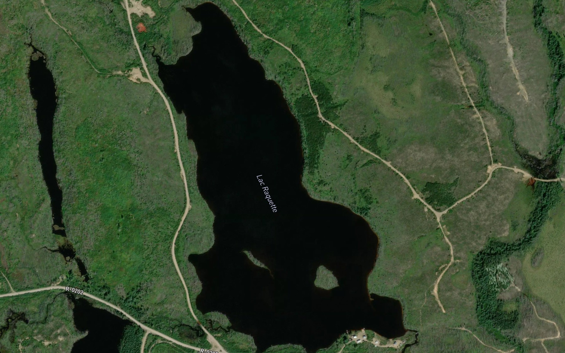 Satellite map of the Lac Raquette