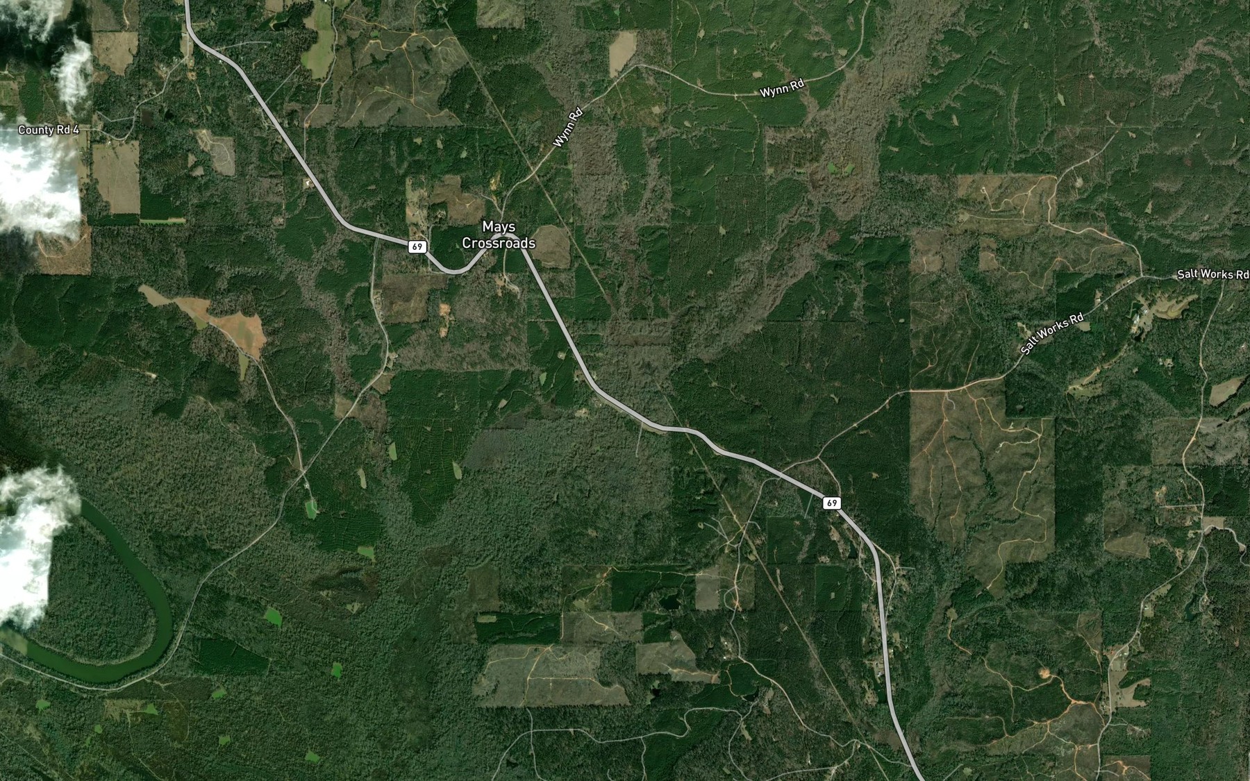 Satellite map of the Tattilaba Creek