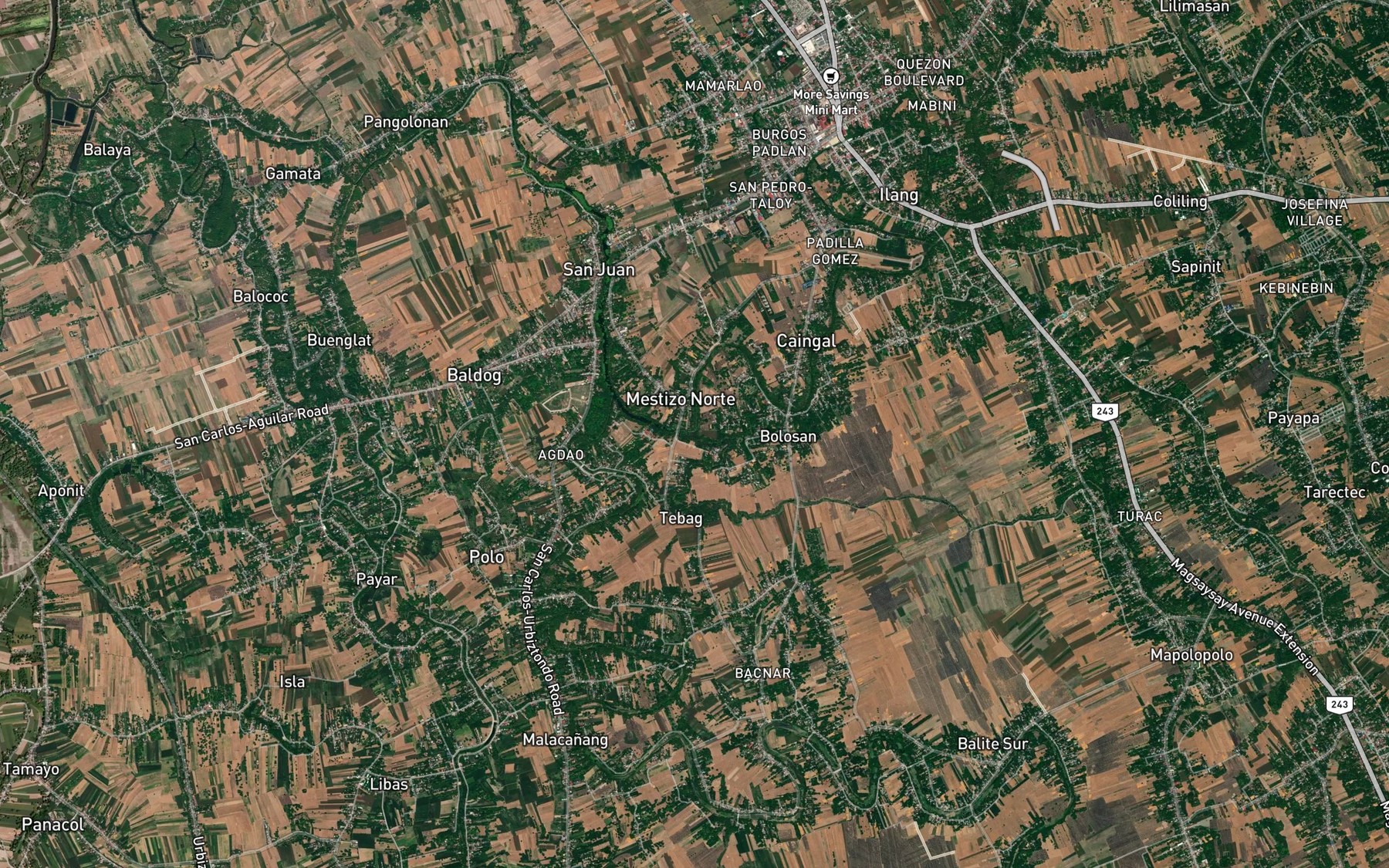 Satellite map of the Salova Creek