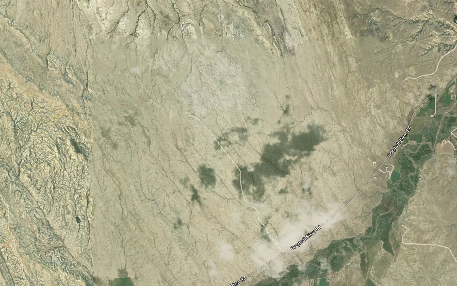 Satellite map of the Trigood Reservoir