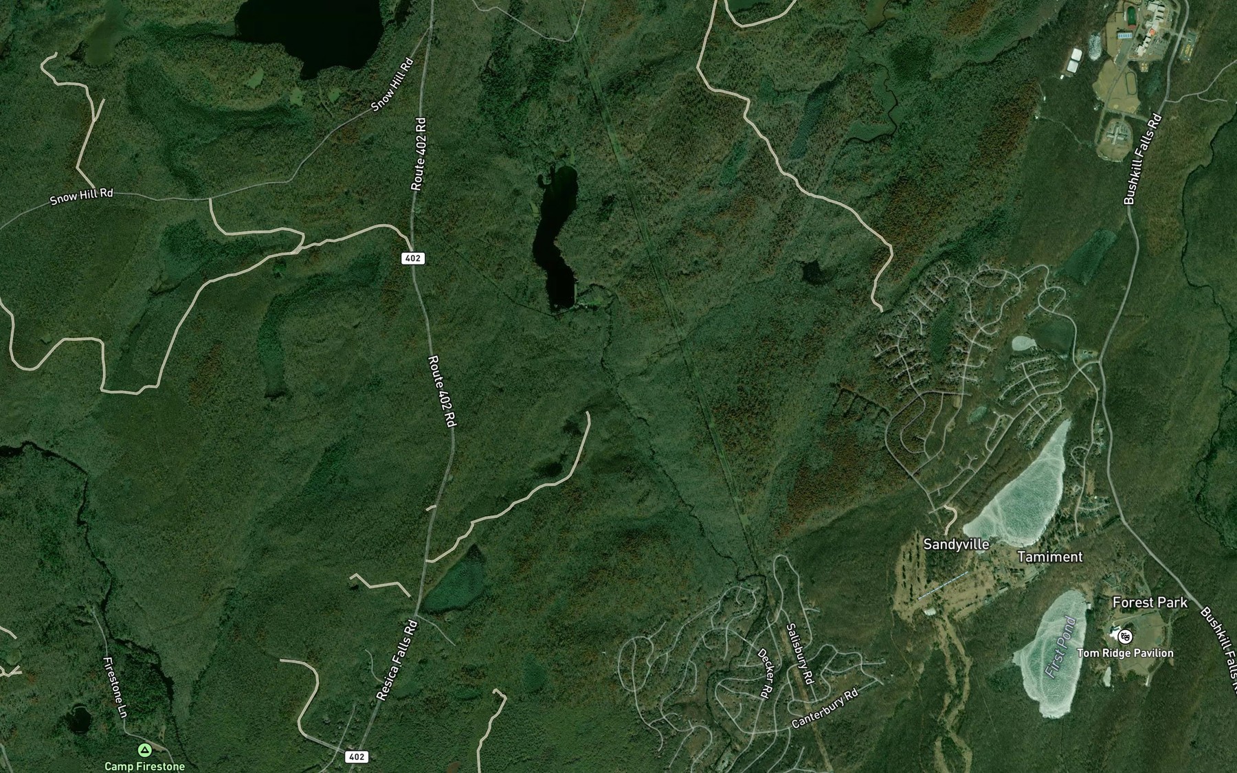 Satellite map of the Red Rock Run
