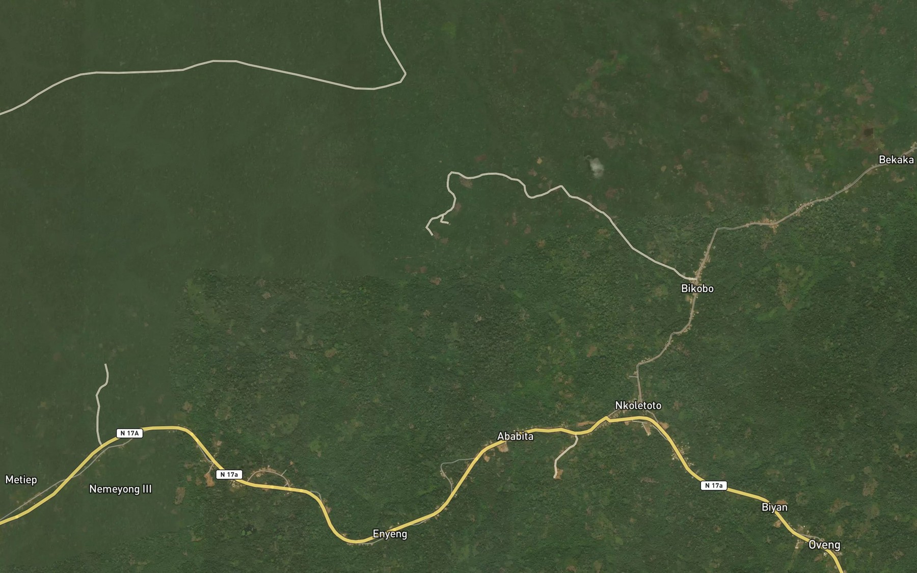 Satellite map of the Mebang