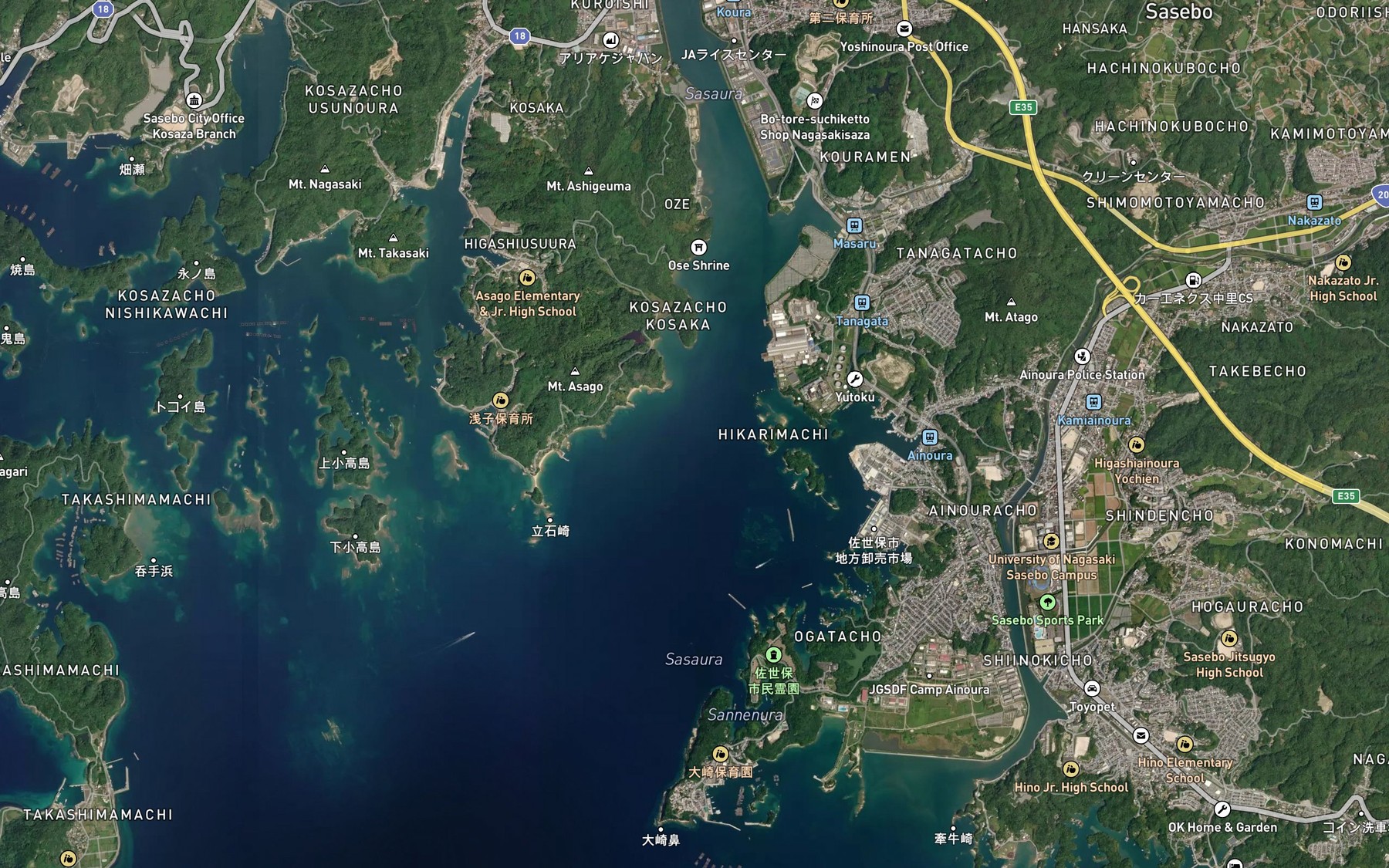 Satellite map of the Saza Ura