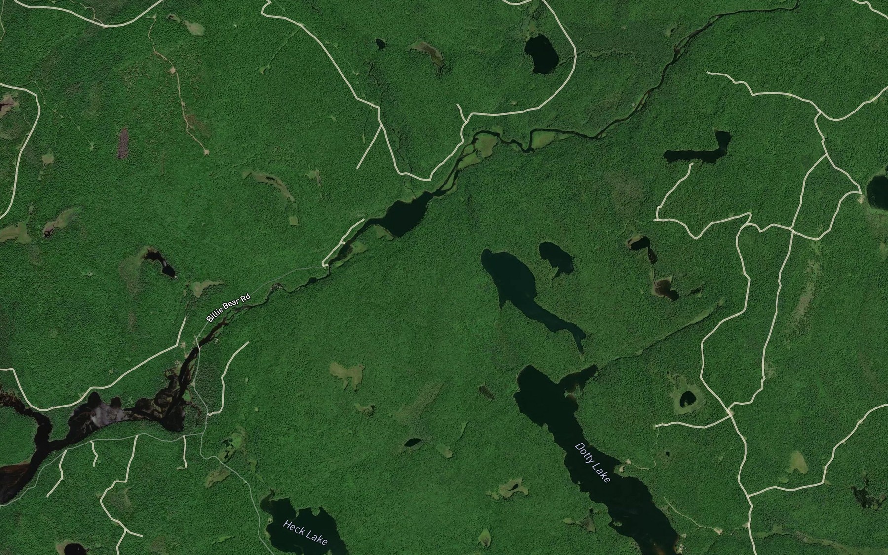 Satellite map of the McBrien Pond
