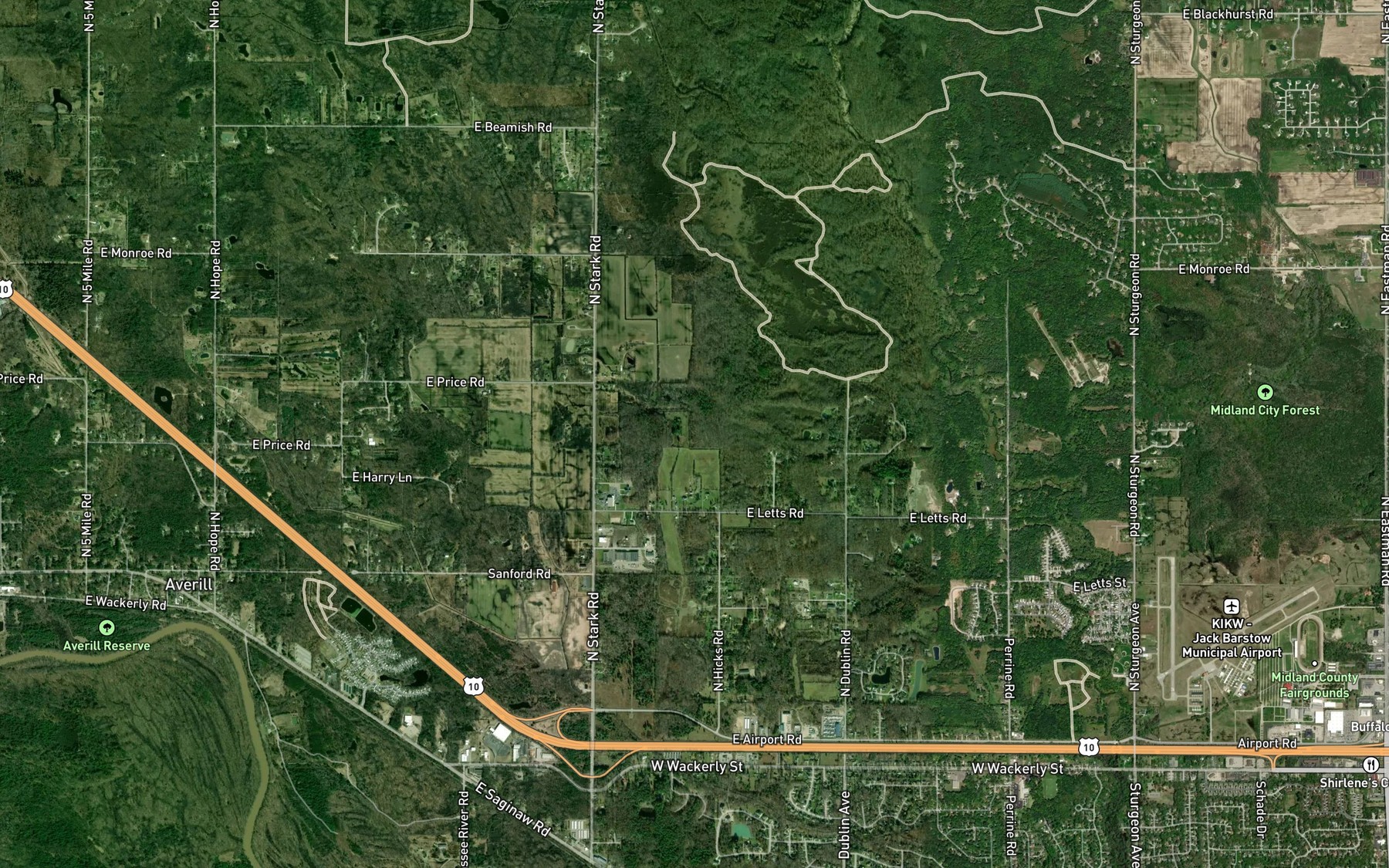 Satellite map of the Bensch Drain