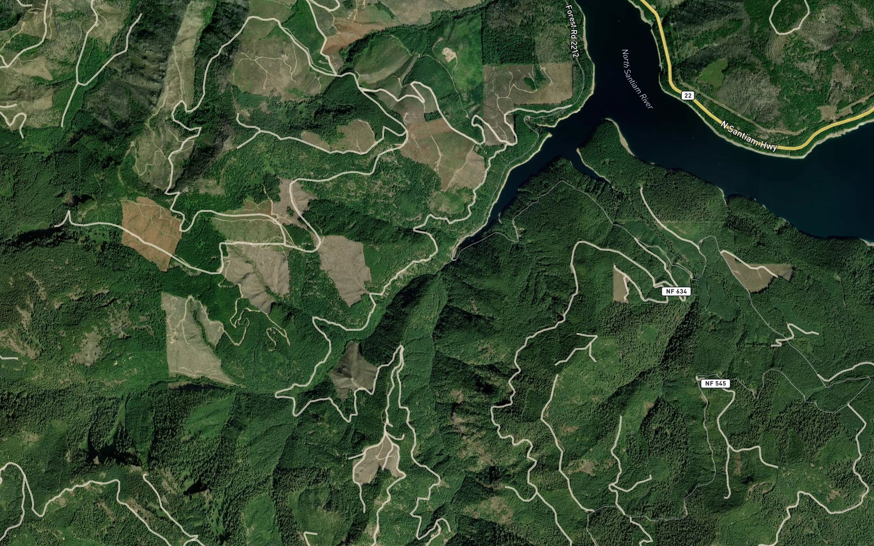 Satellite map of the Kinney Creek