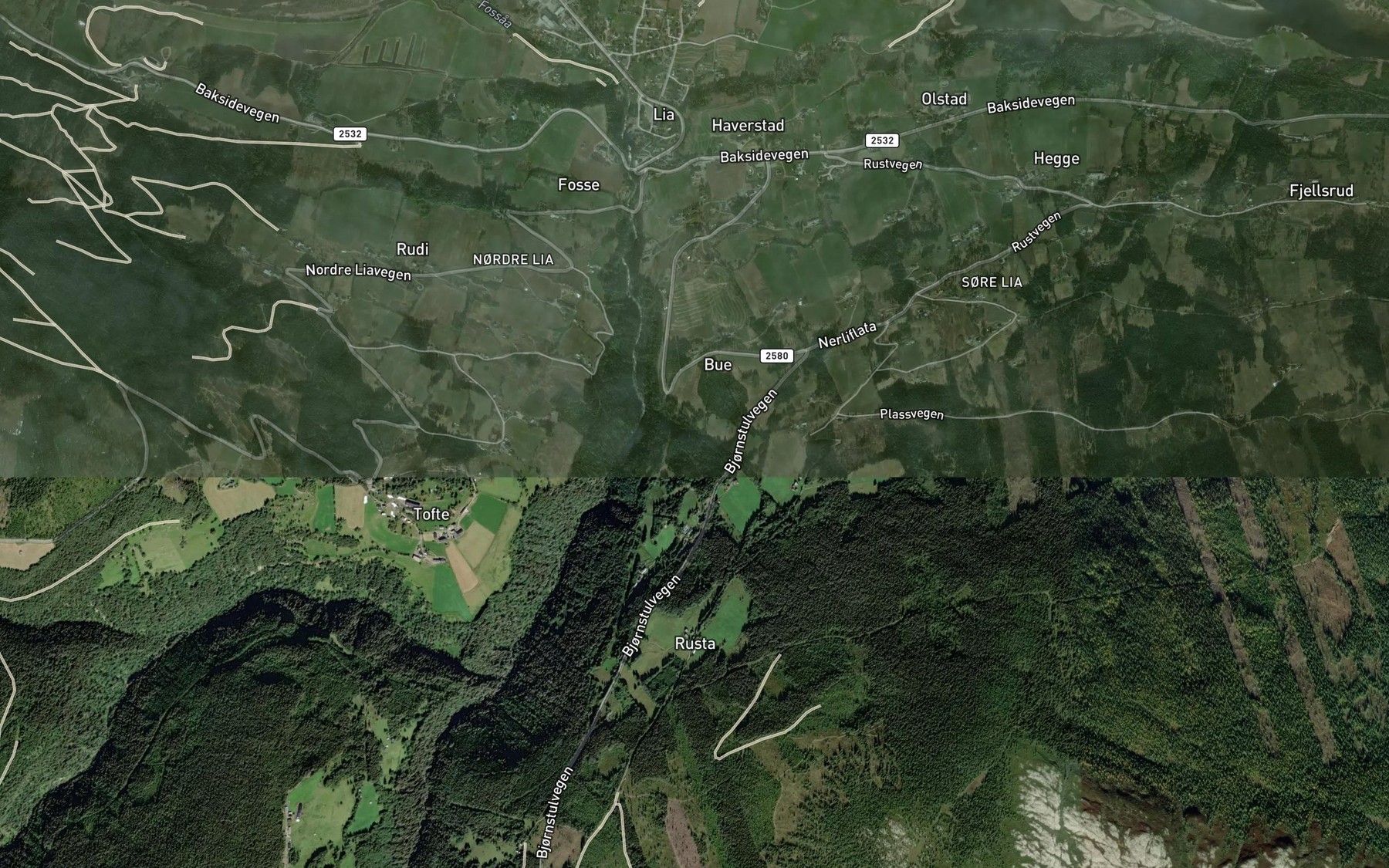 Satellite map of the Buhagabekken