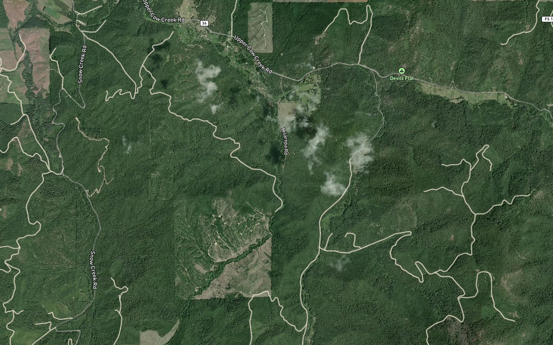 Satellite map of the North Fork Dismal Creek