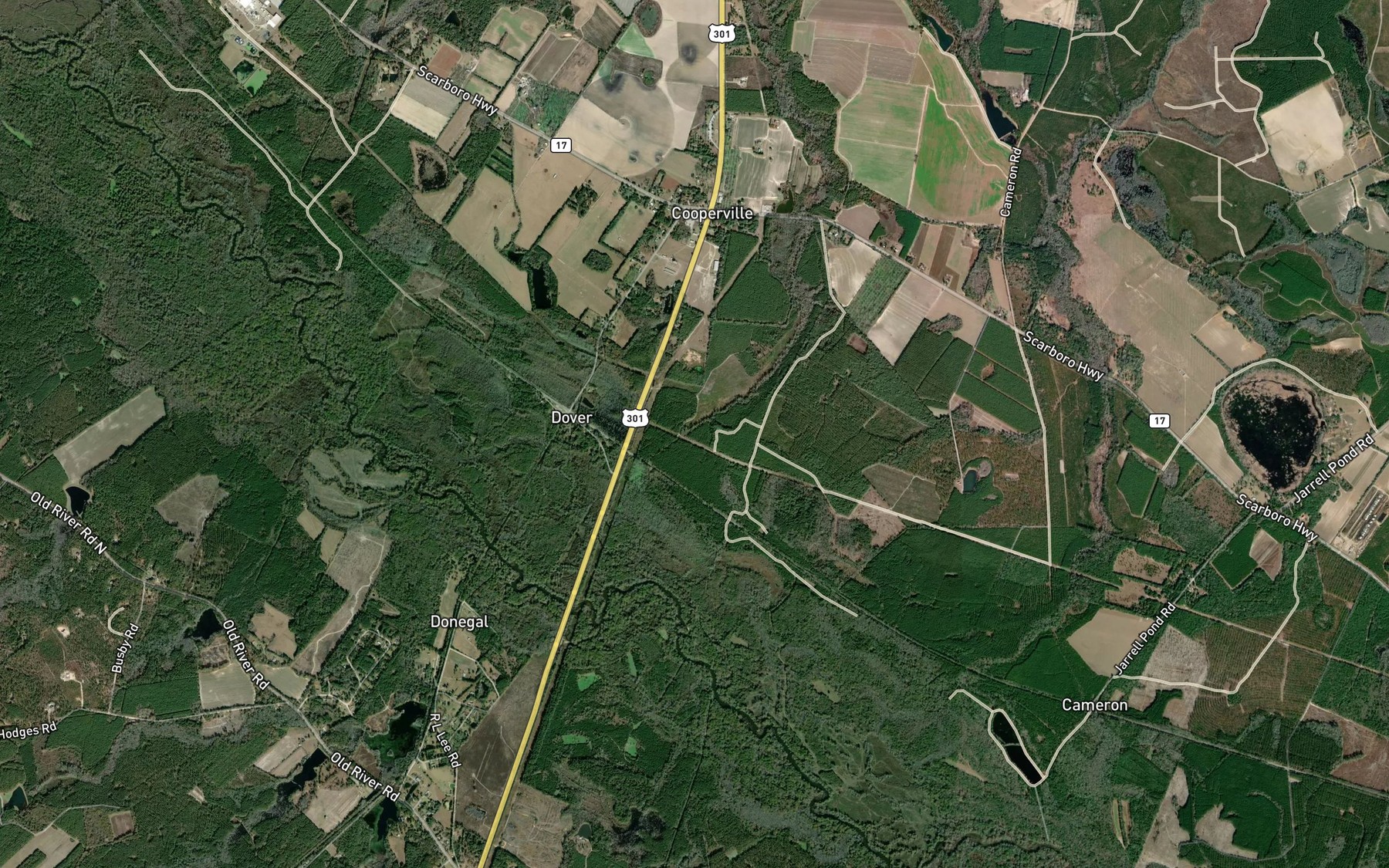 Satellite map of the Simmons Branch